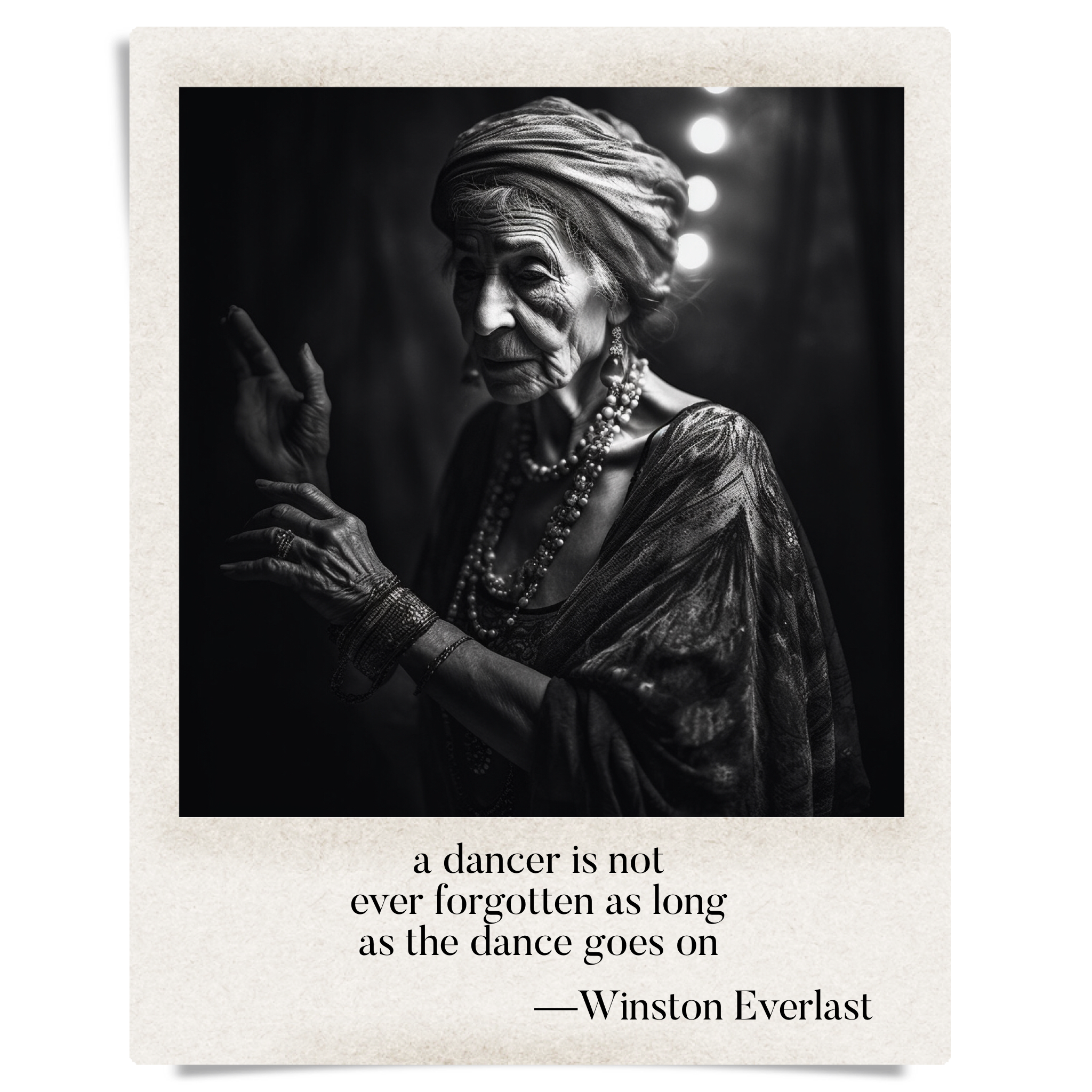 a dancer is not / ever forgotten as long / as the dance goes on — haiga by Winston Everlast