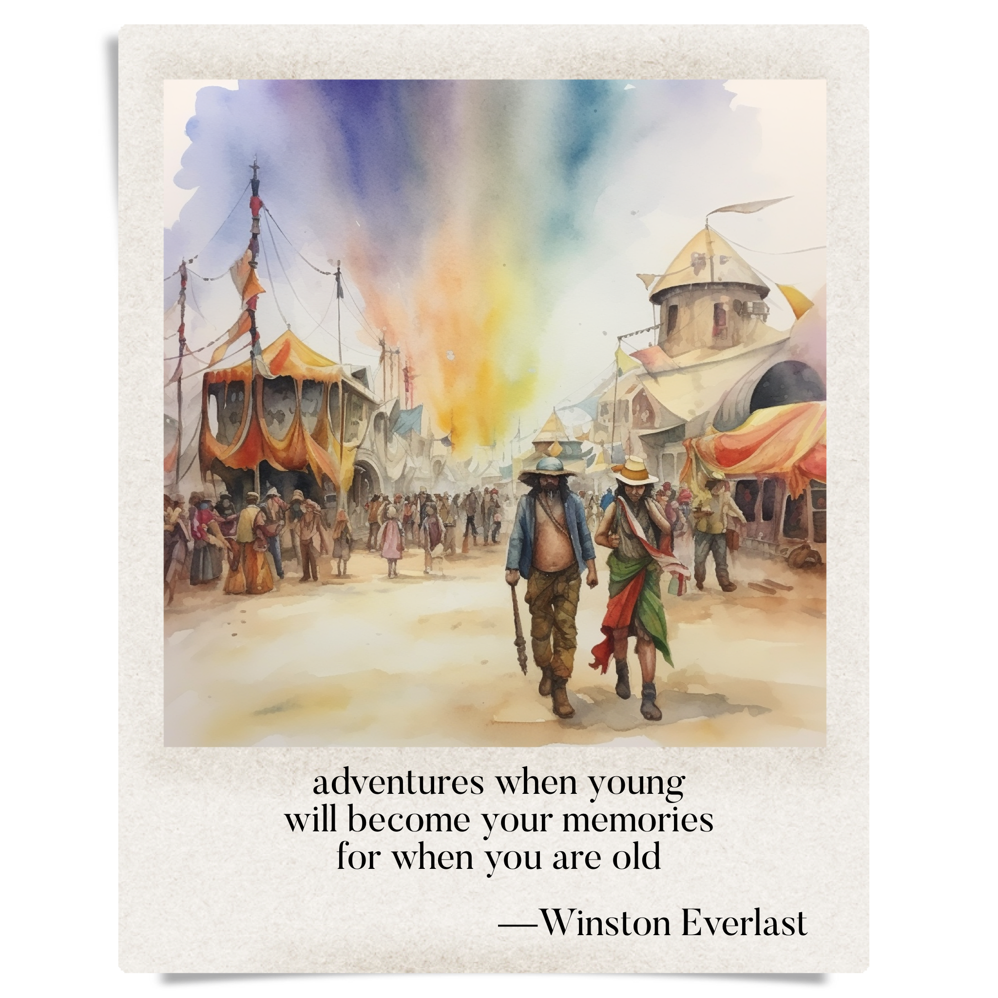adventures when young / will become your memories / for when you are old — haiga by Winston Everlast