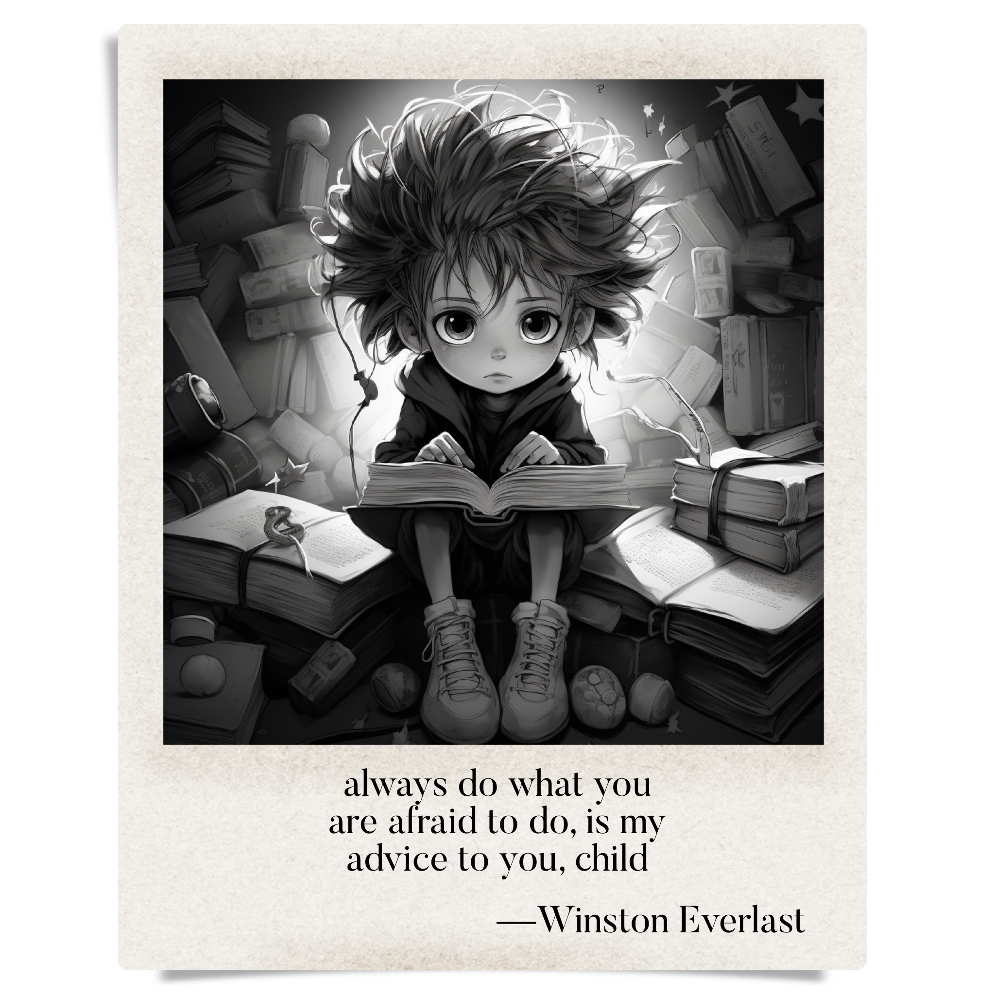 always do what you / are afraid to do, is my / advice to you, child — haiga by Winston Everlast