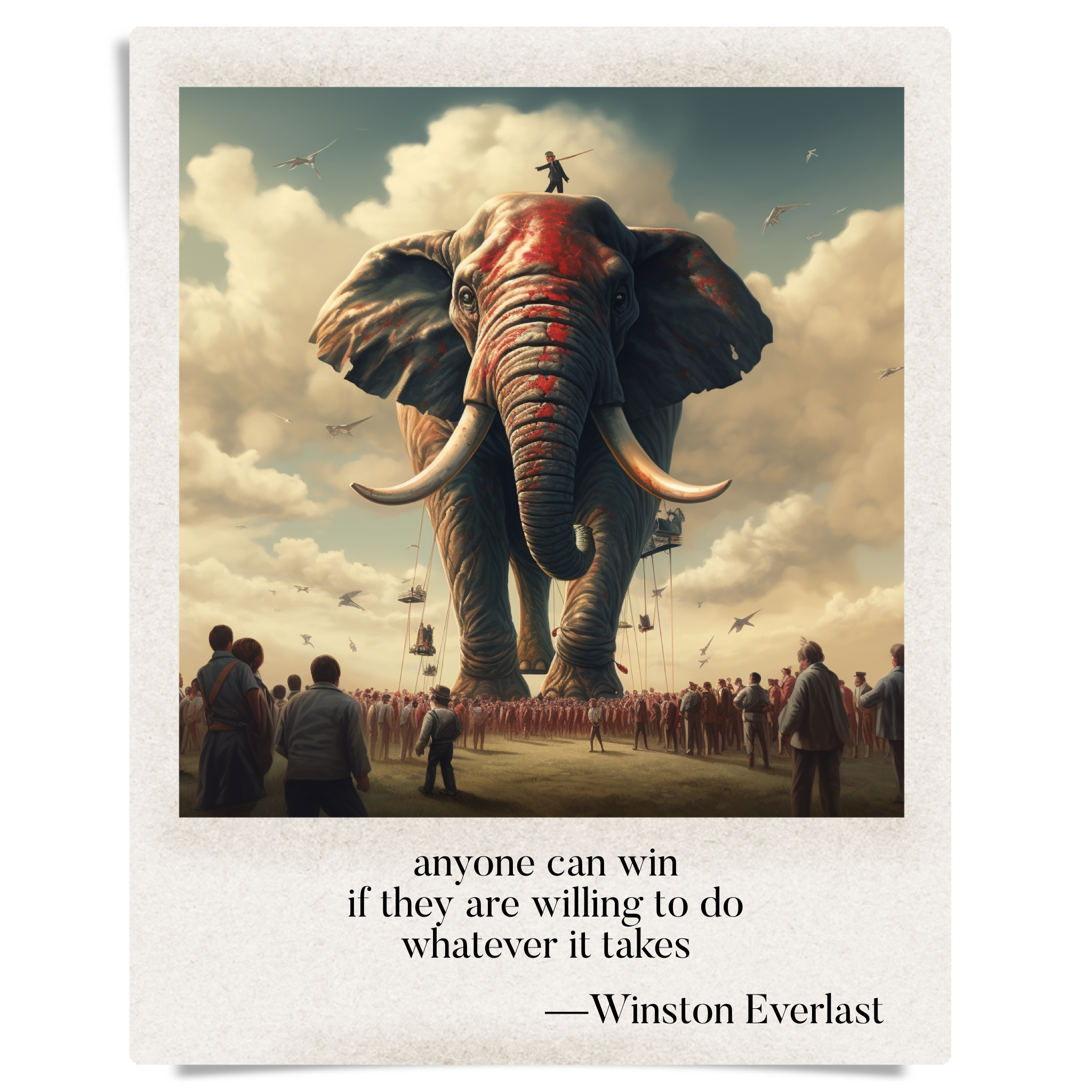 anyone can win / if they are willing to do / whatever it takes — haiga by Winston Everlast