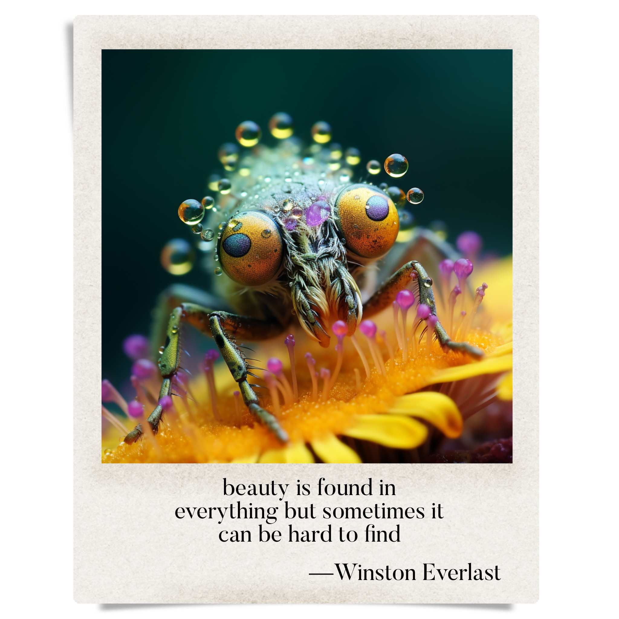 beauty is found in / everything but sometimes it / can be hard to find — haiga by Winston Everlast