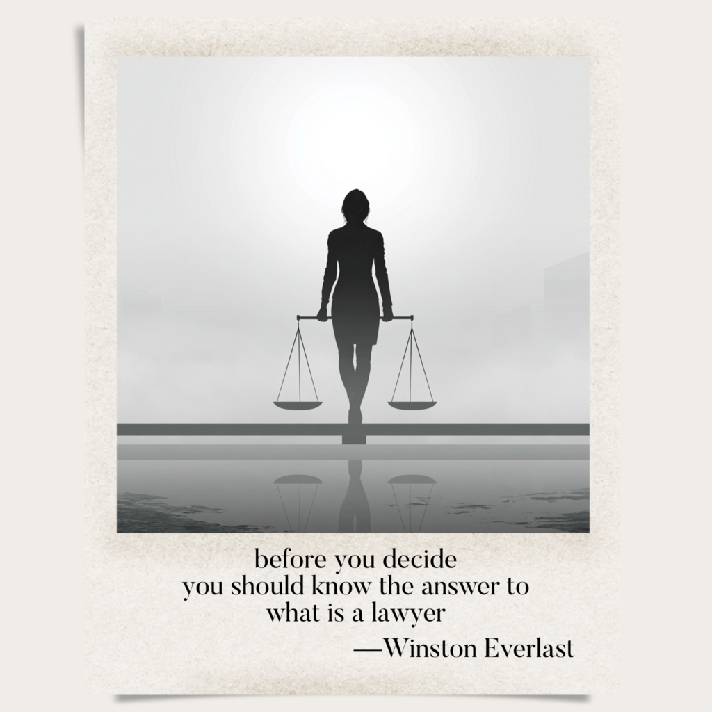 before you decide / you should know the answer to / what is a lawyer — haiga by Winston Everlast
