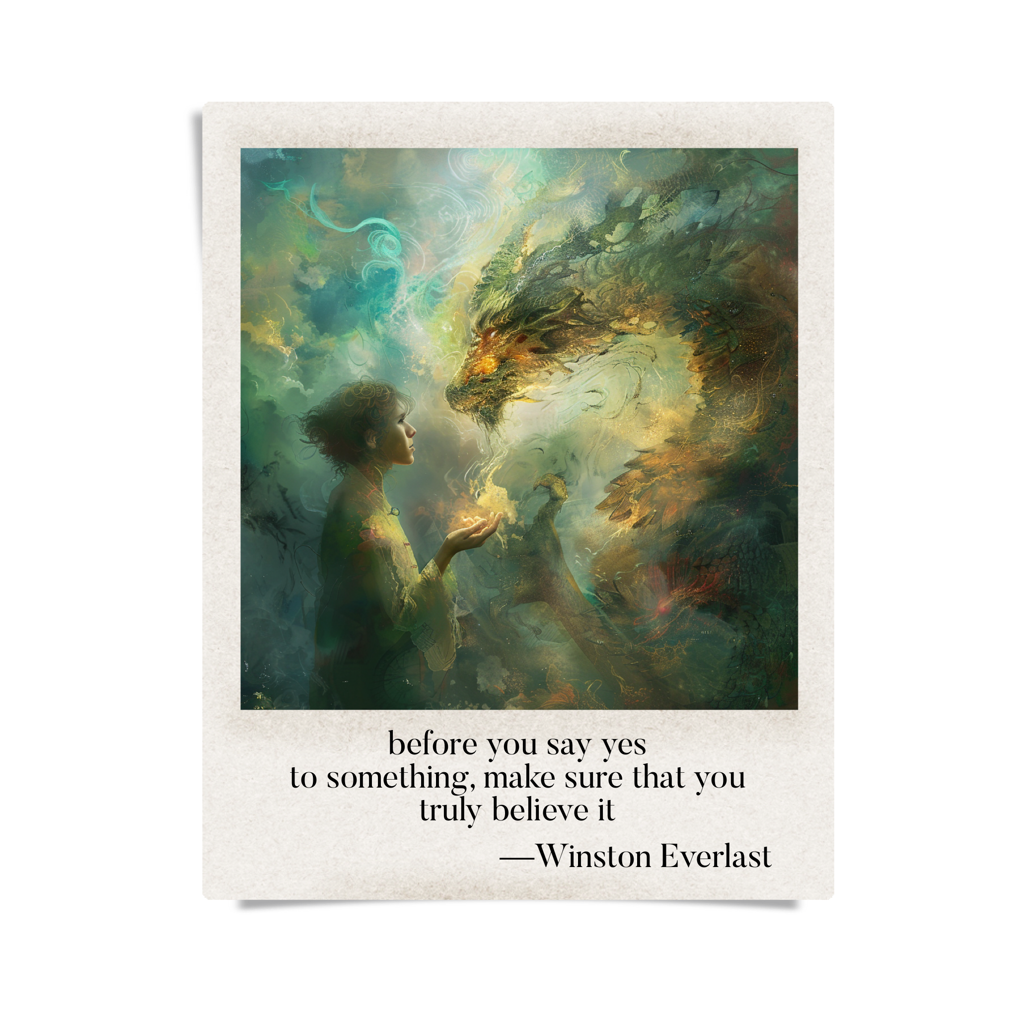 before you say yes / to something, make sure that you / truly believe it — haiga by Winston Everlast