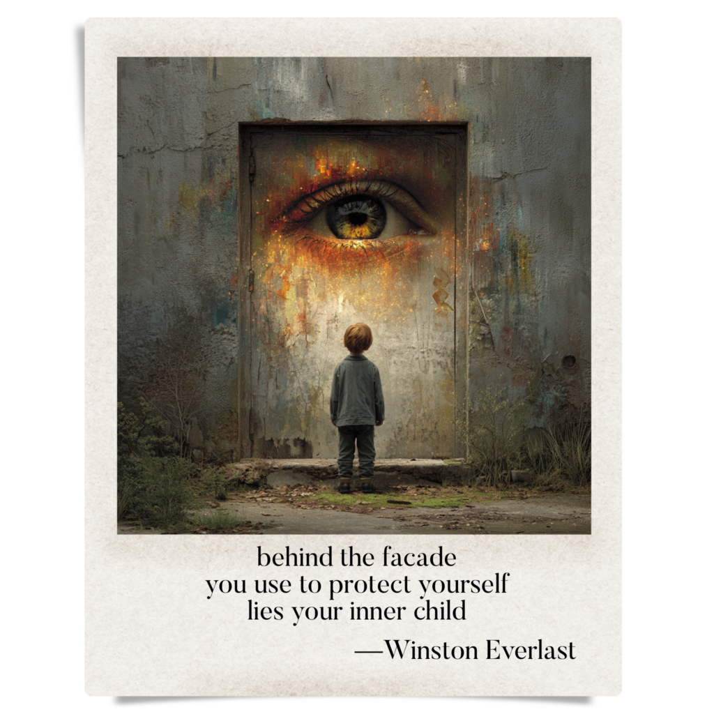 behind the facade / you use to protect yourself / lies your inner child — haiga by Winston Everlast