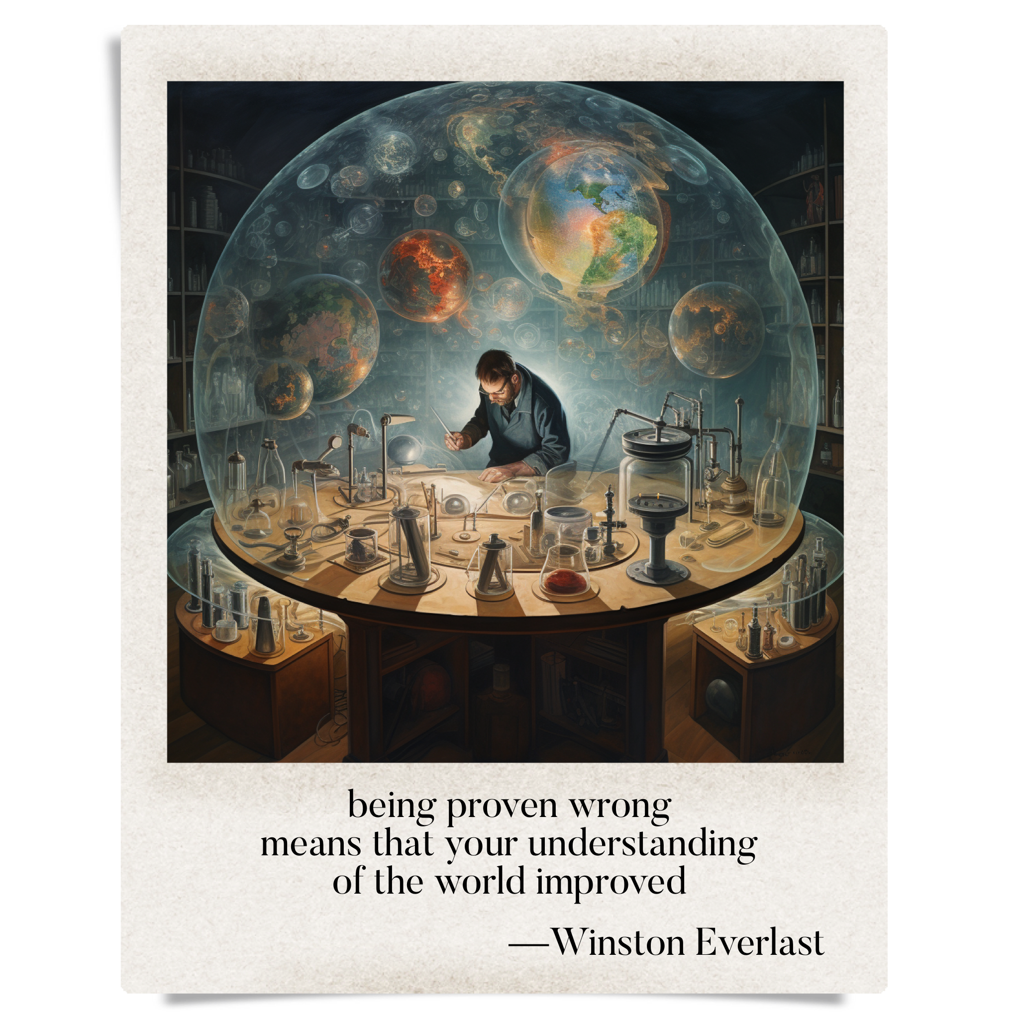 being proven wrong / means that your understanding / of the world improved — haiga by Winston Everlast