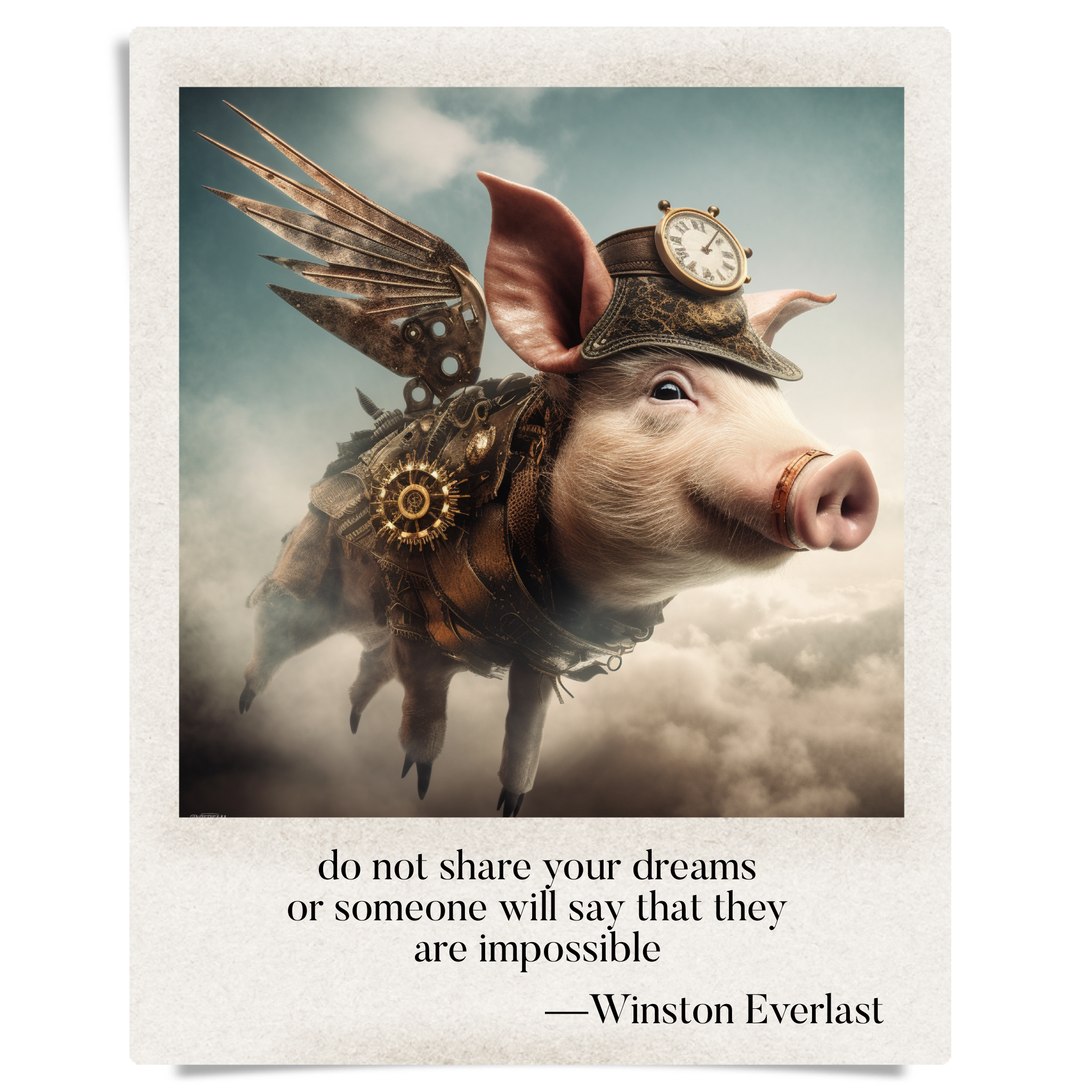 do not share your dreams / or someone will say that they / are impossible — haiga by Winston Everlast