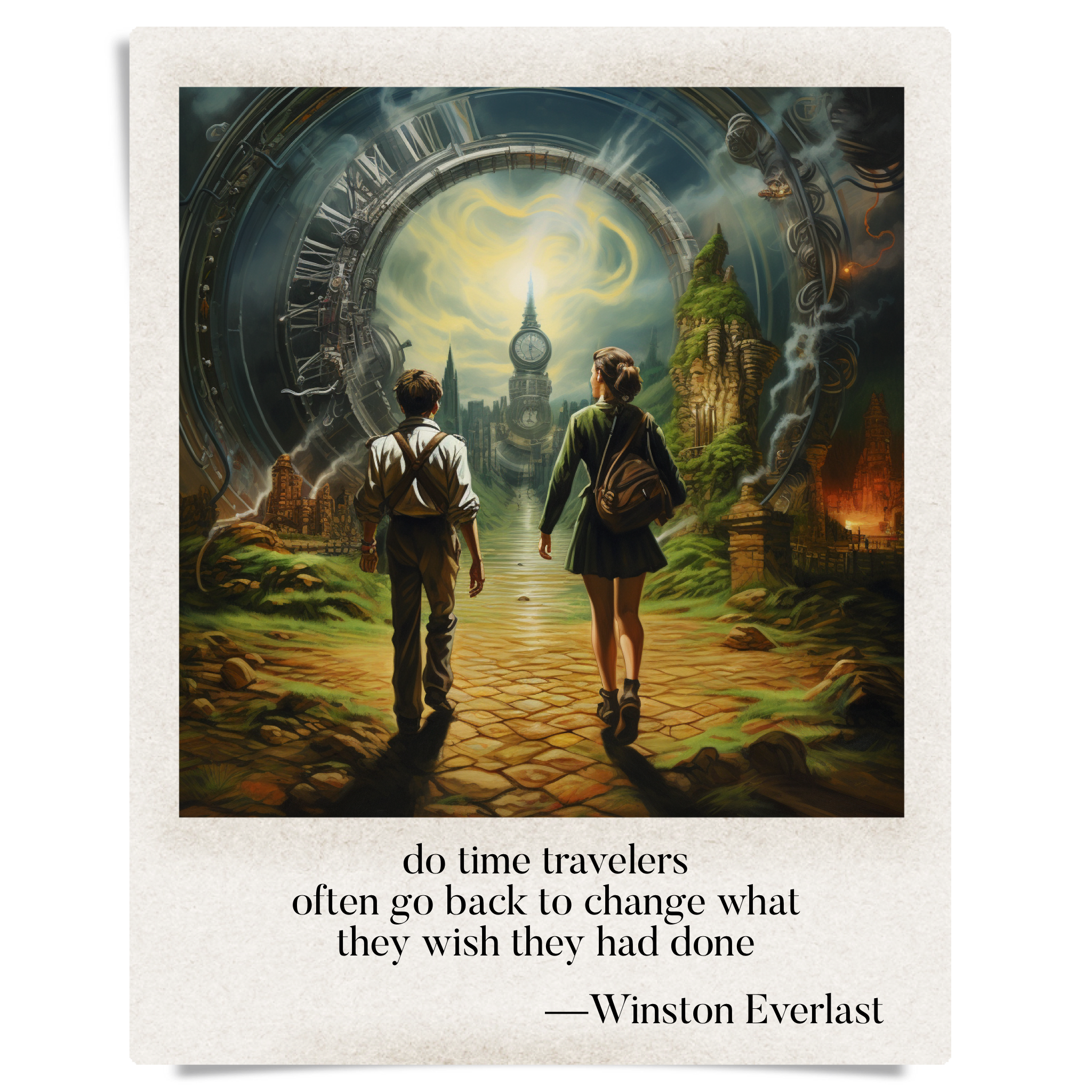 do time travelers / often go back to change what / they wish they had done — haiga by Winston Everlast