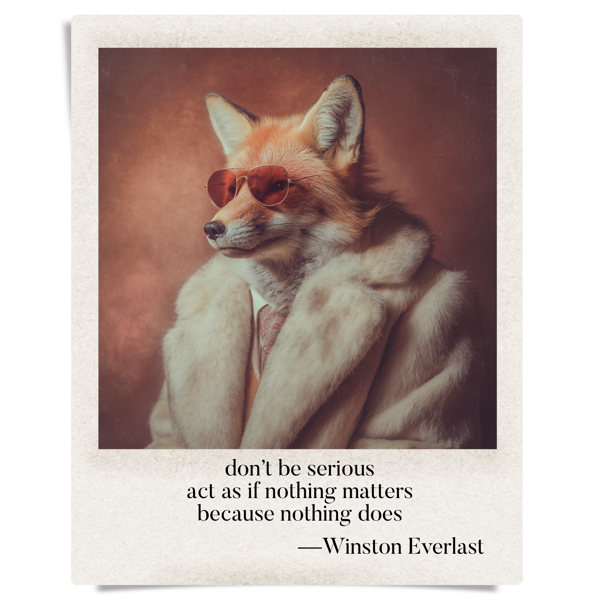 don’t be serious / act as if nothing matters / because nothing does — haiga by Winston Everlast
