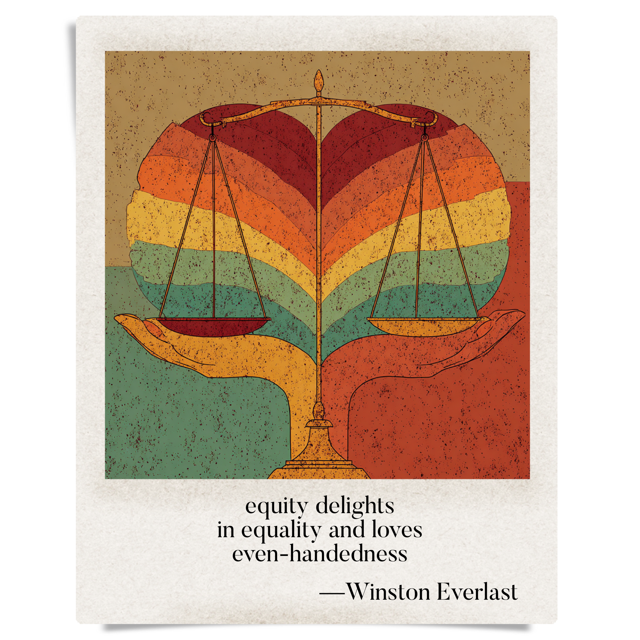 equity delights / in equality and loves / even-handedness — haiga by Winston Everlast