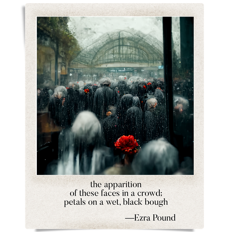 Poem by Ezra Pound, Imagine by MidJourney, Composition by Winston Everlast