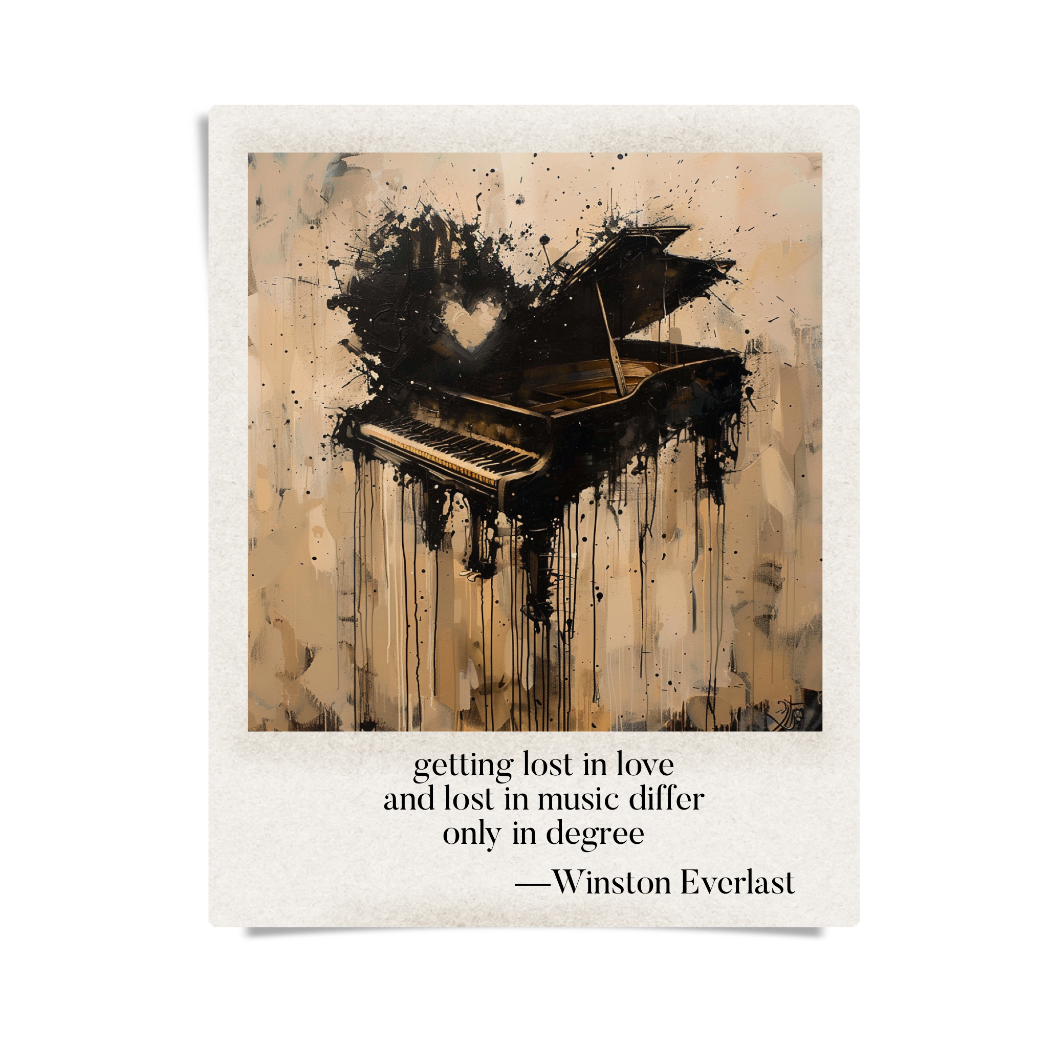 getting lost in love / and lost in music differ / only in degree — haiga by Winston Everlast