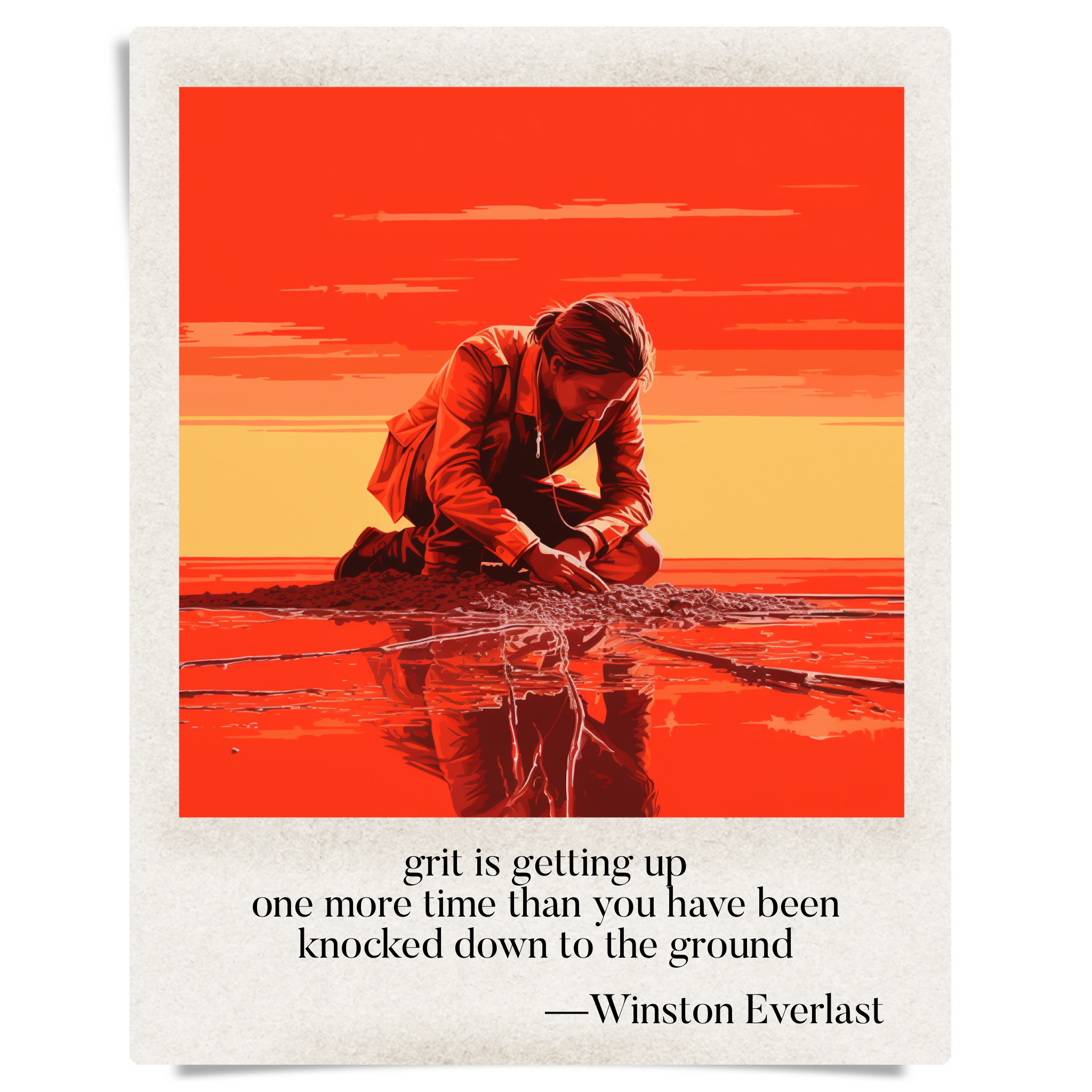 grit is getting up / one more time than you have been / knocked down to the ground — haiga by Winston Everlast