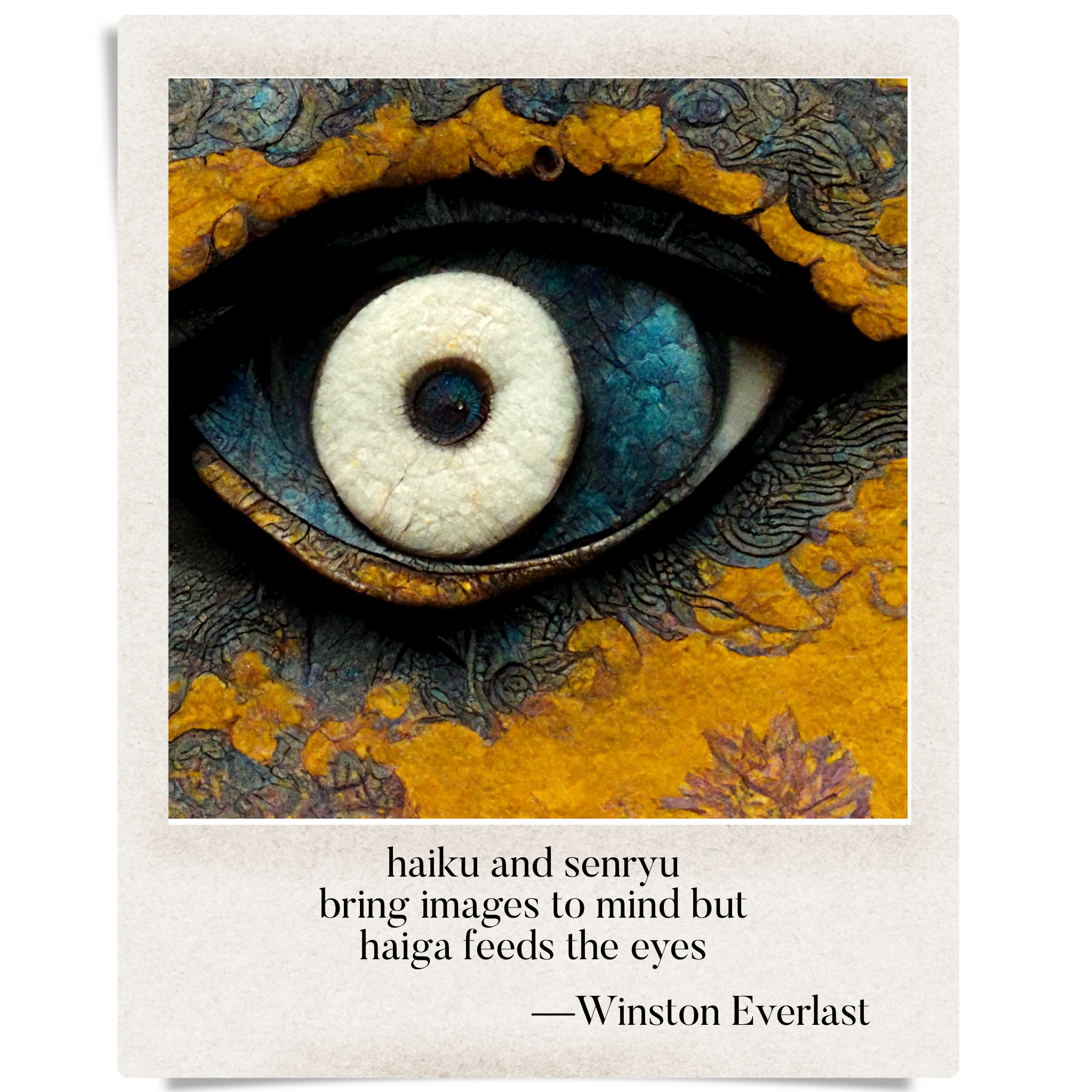 haiku and senryu / bring images to mind but / haiga feeds the eyes — haiga by Winston Everlast