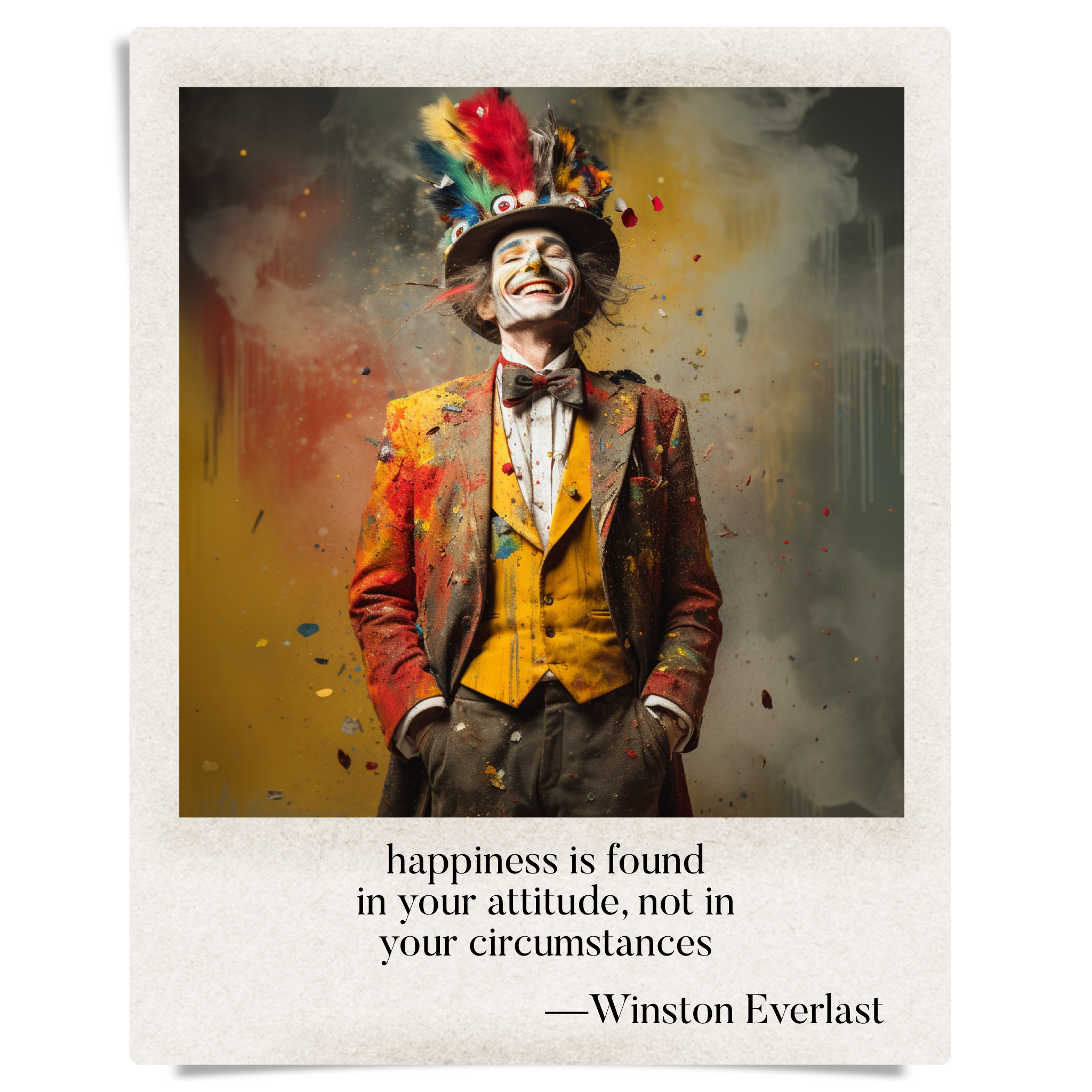 happiness is found / in your attitude, not in / your circumstances — haiga by Winston Everlast