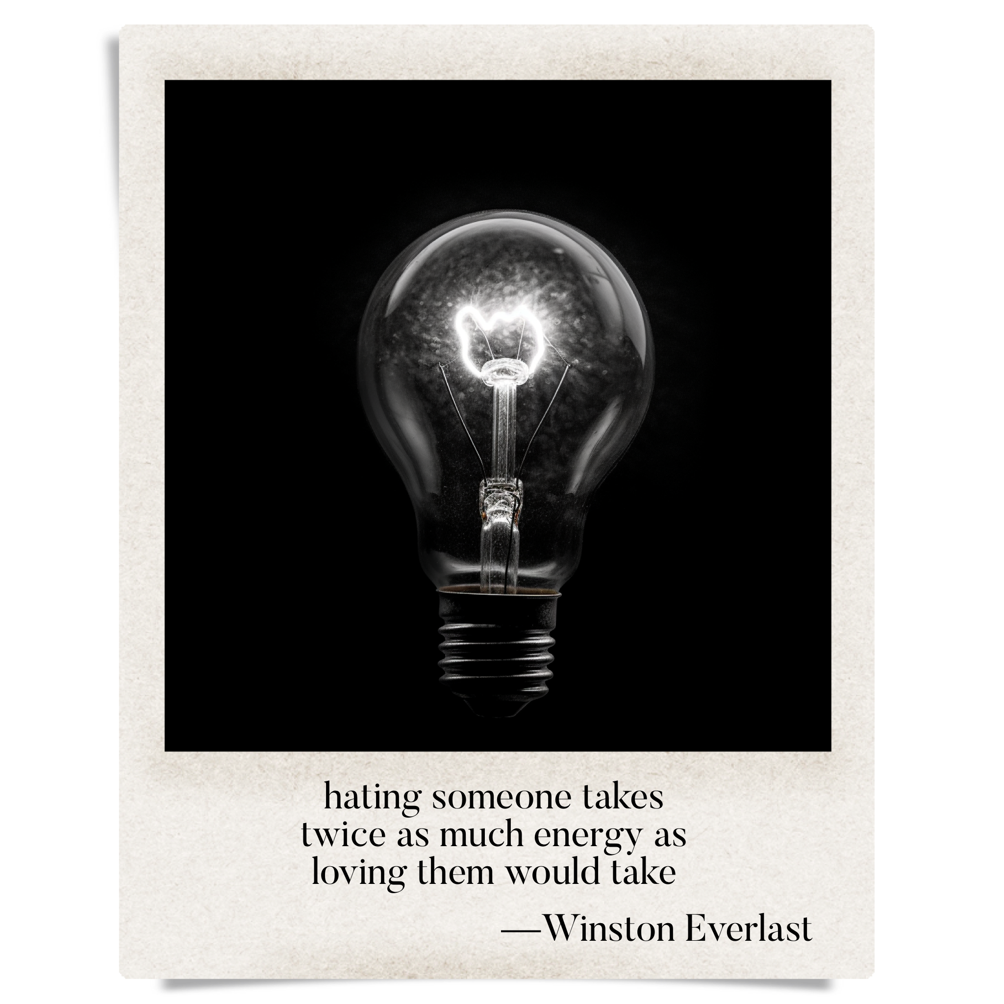hating someone takes / twice as much energy as / loving them would take — haiga by Winston Everlast