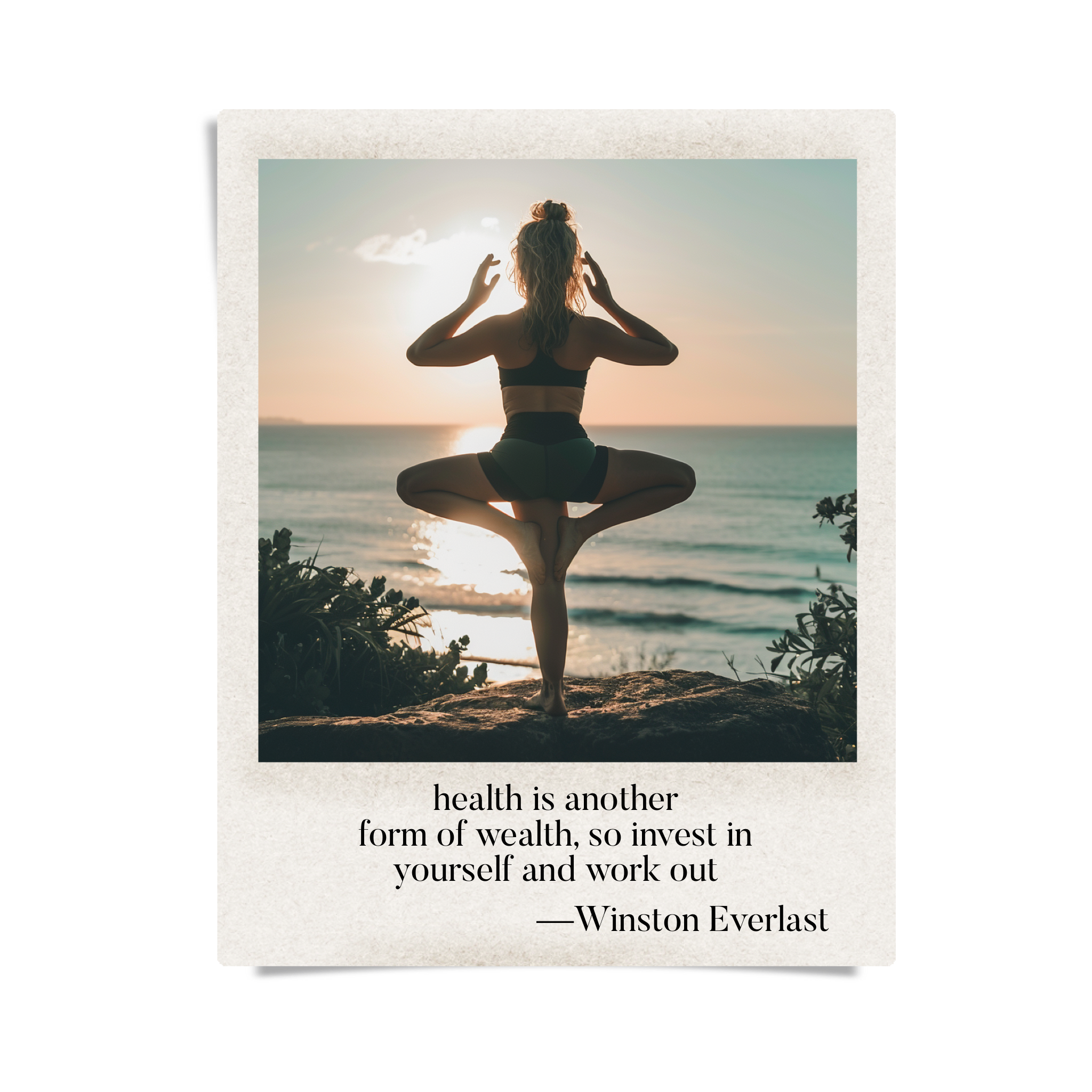 health is another / form of wealth, so invest in / yourself and work out — haiga by Winston Everlast