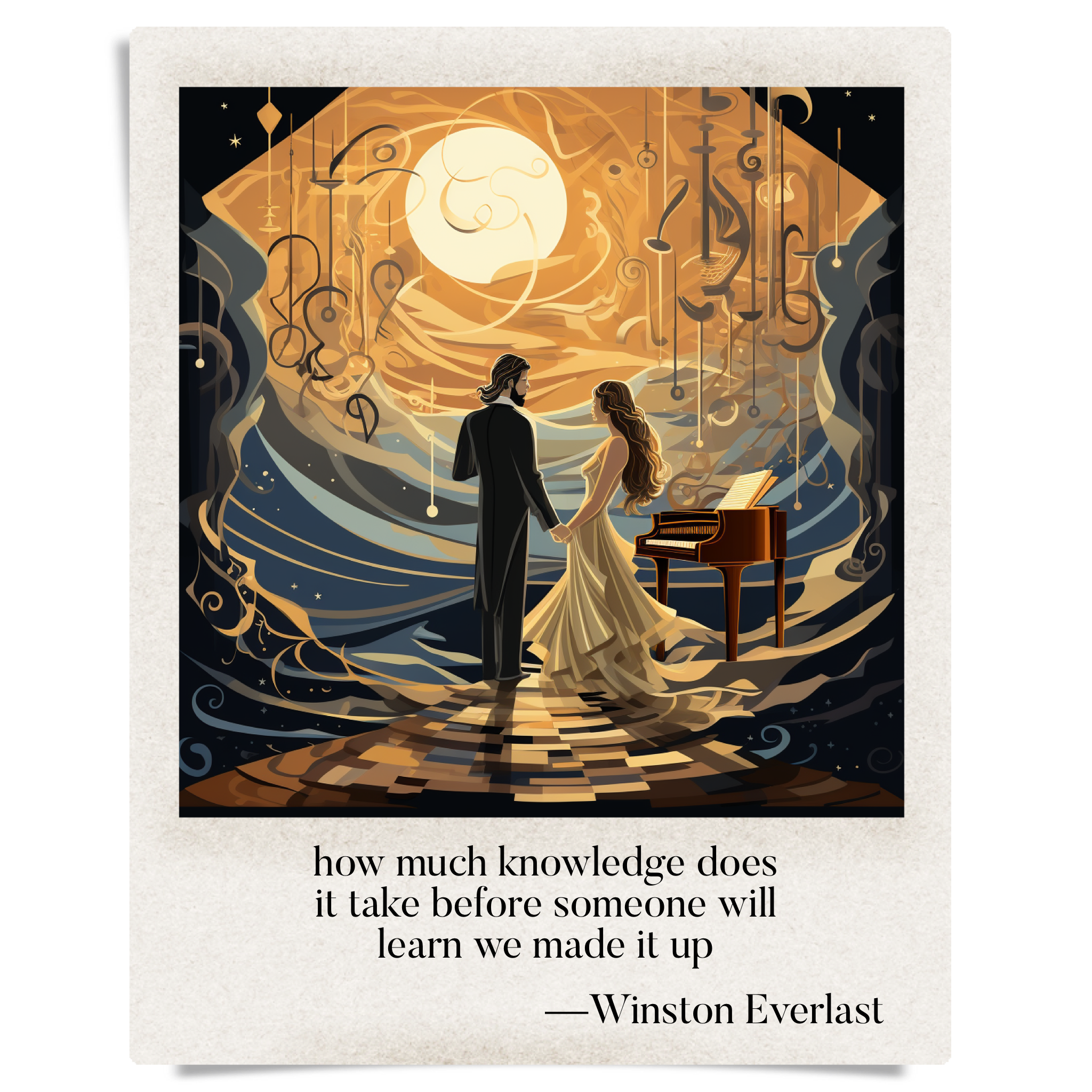 how much knowledge does / it take before someone will / learn we made it up — haiga by Winston Everlast