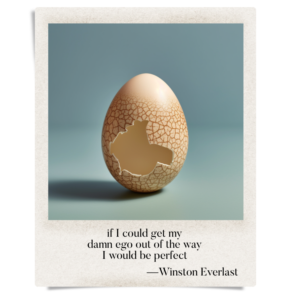 if I could get my / damn ego out of the way / I would be perfect — haiga by Winston Everlast