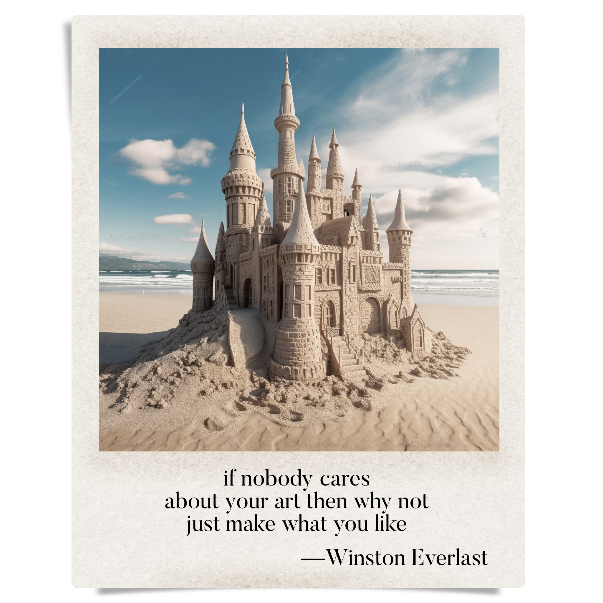 if nobody cares / about your art then why not / just make what you like — haiga by Winston Everlast