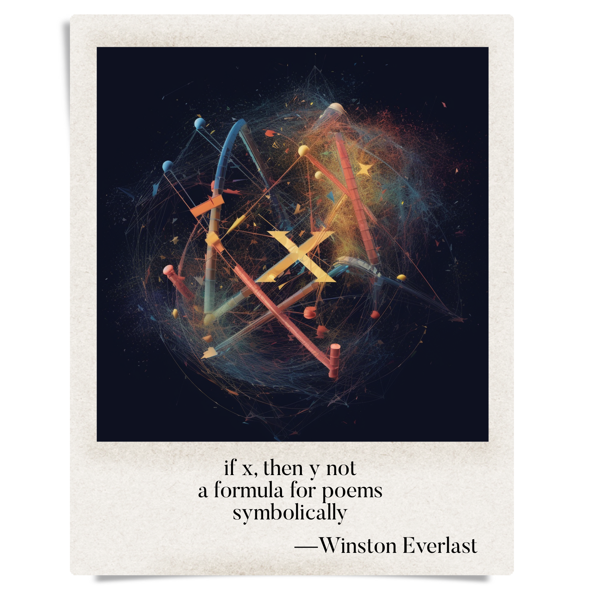 if x, then y not / a formula for poems / symbolically — haiga by Winston Everlast
