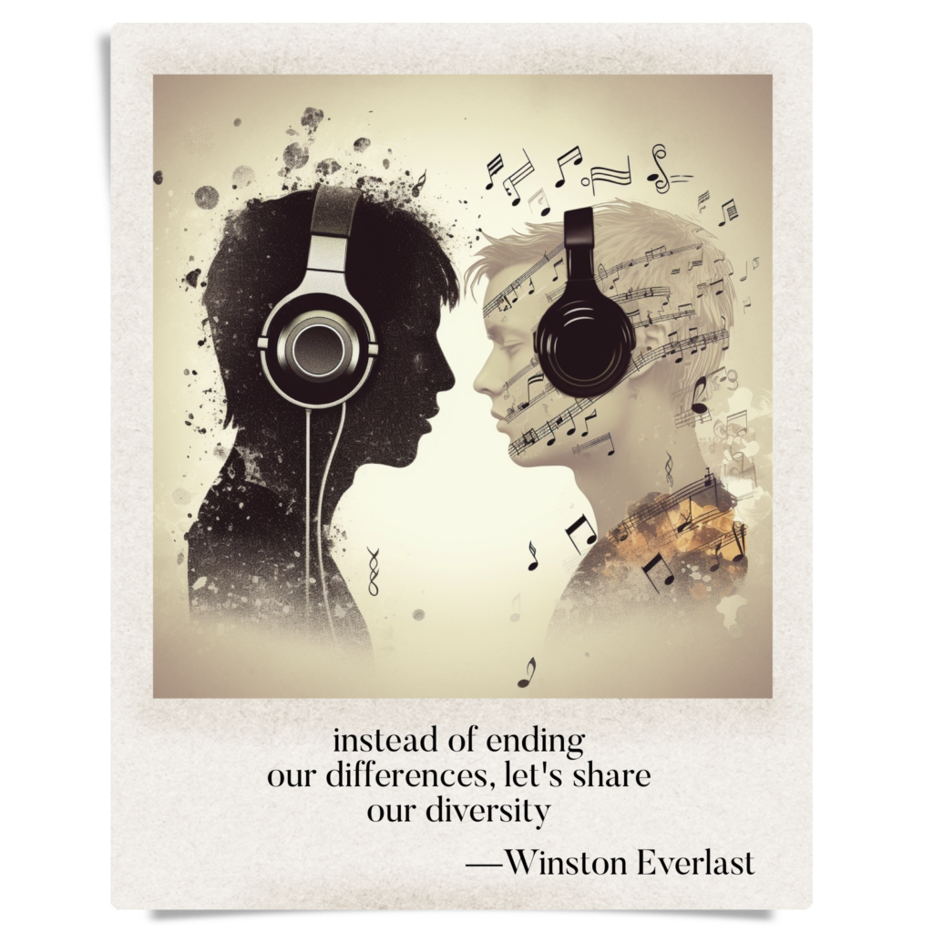 instead of ending / our differences, let's share / our diversity — haiga by Winston Everlast