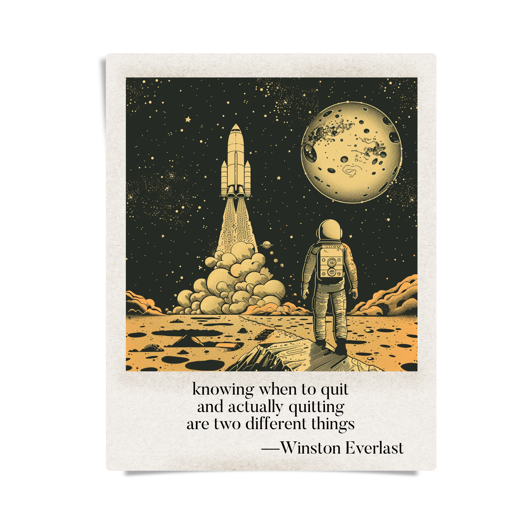 knowing when to quit / and actually quitting / are two different things — haiga by Winston Everlast