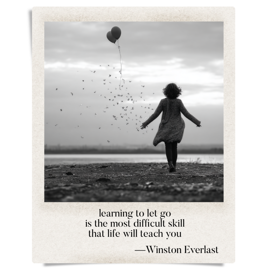 learning to let go / is the most difficult skill / that life will teach you — haiga by Winston Everlast