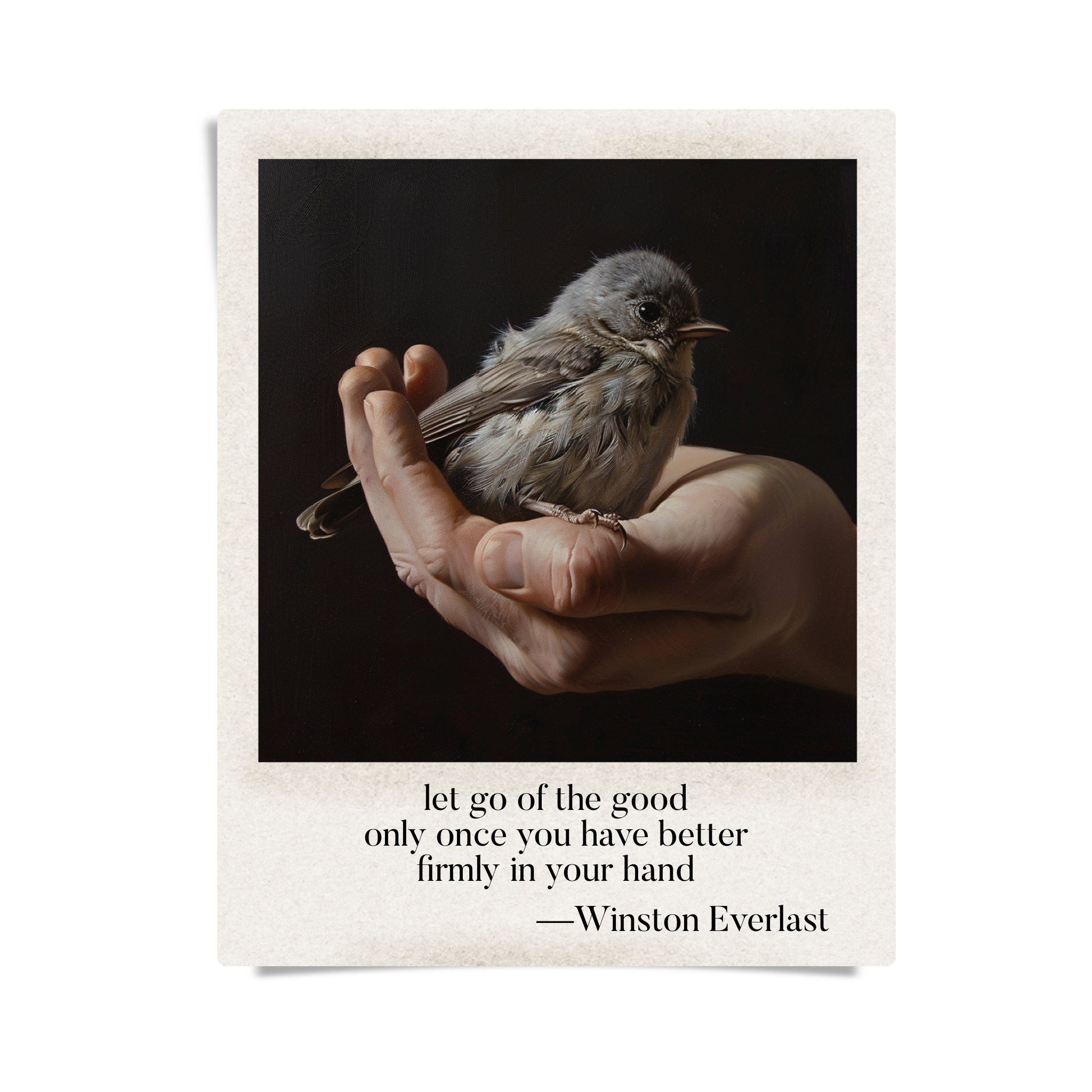 let go of the good / only once you have better / firmly in your hand — haiga by Winston Everlast