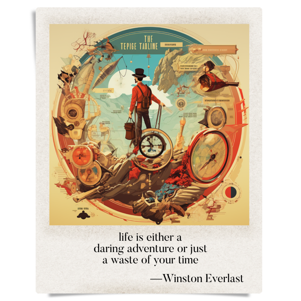 life is either a / daring adventure or just / a waste of your time — haiga by Winston Everlast