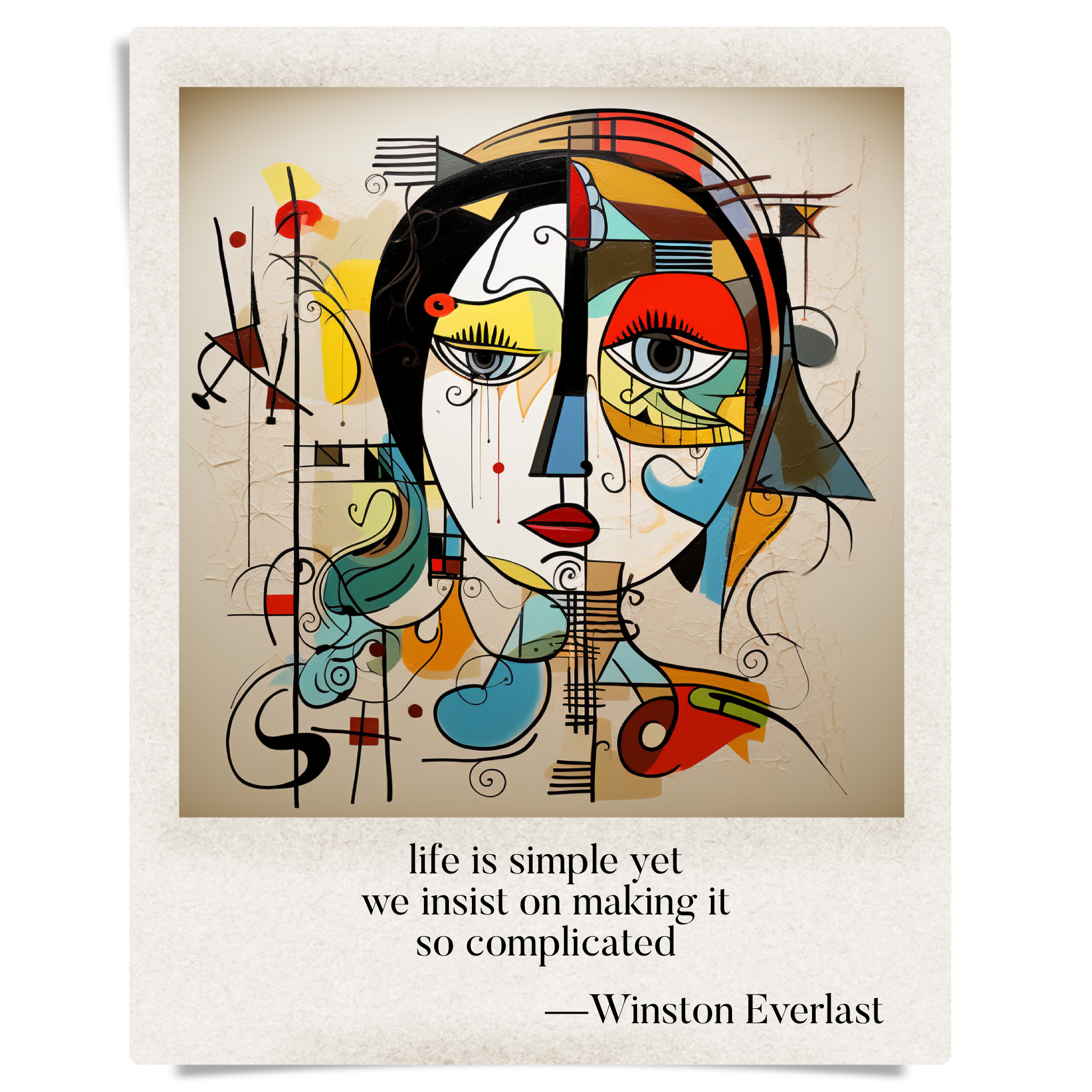 life is simple yet / we insist on making it / so complicated — haiga by Winston Everlast