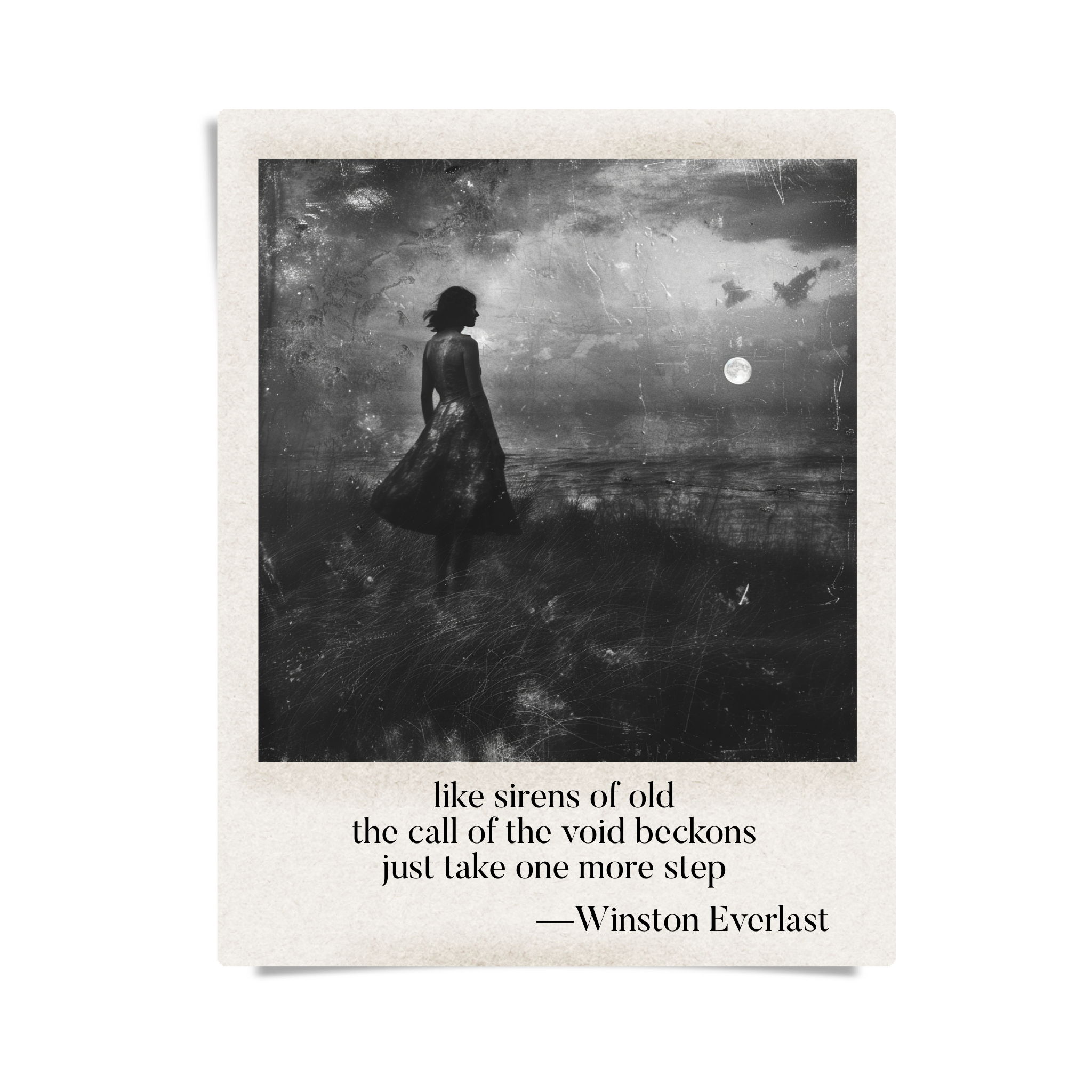 like sirens of old / the call of the void beckons / just take one more step — haiga by Winston Everlast