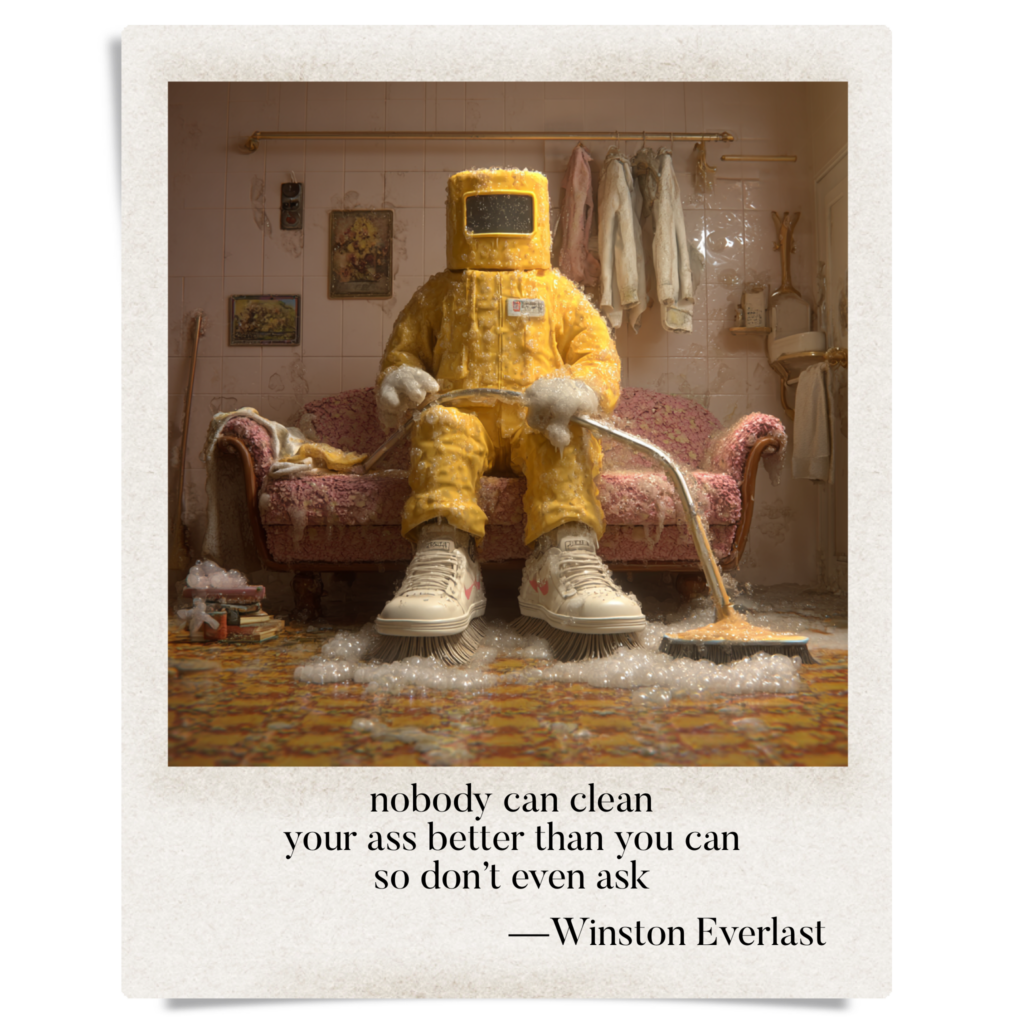 nobody can clean / your ass better than you can / so don't even ask — haiga by Winston Everlast