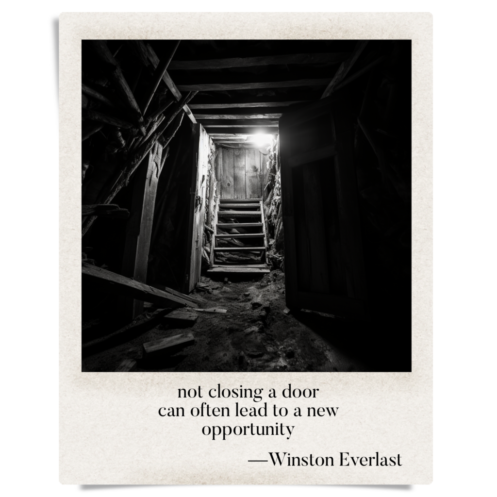 not closing a door / can often lead to a new / opportunity — haiga by Winston Everlast