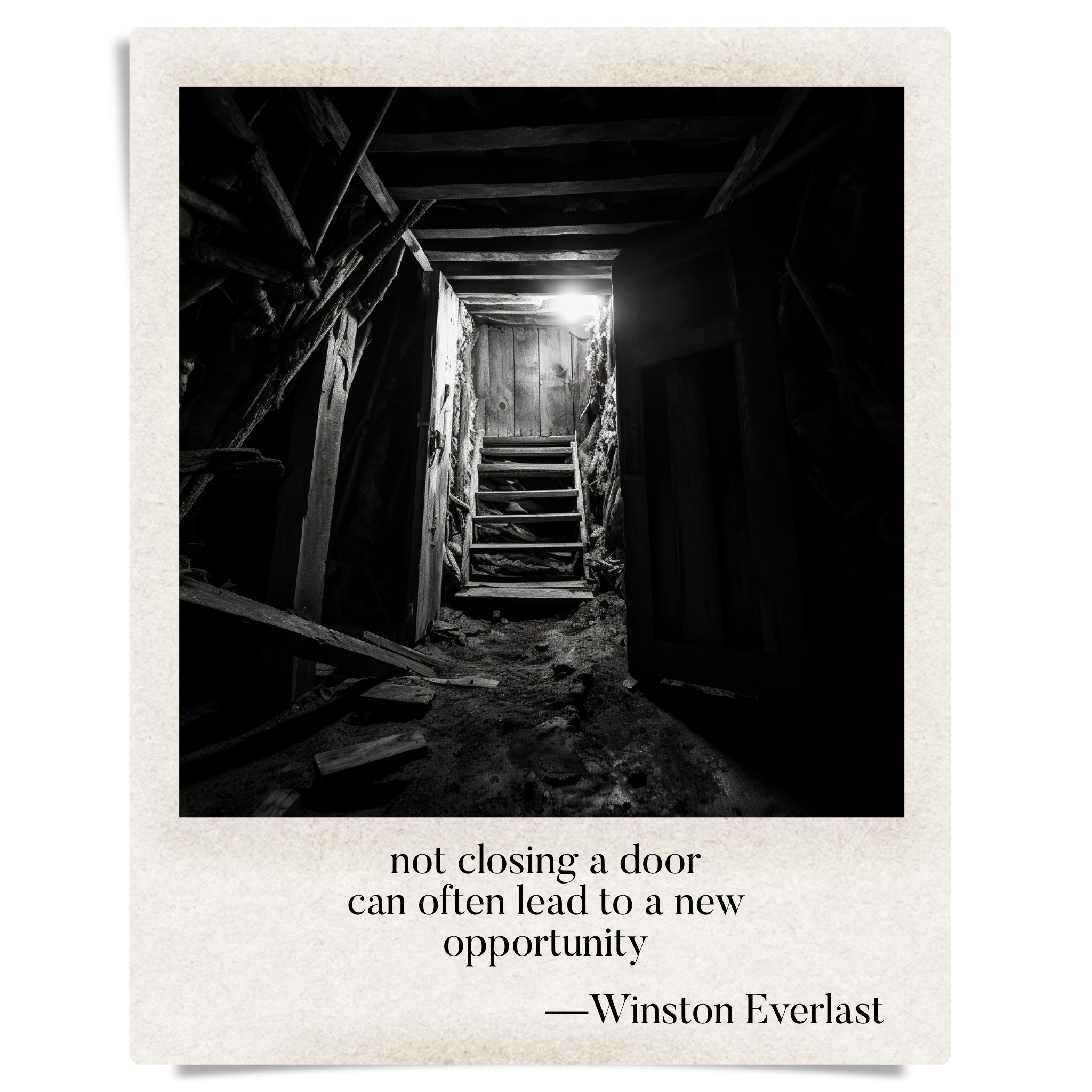 not closing a door / can often lead to a new / opportunity — haiga by Winston Everlast