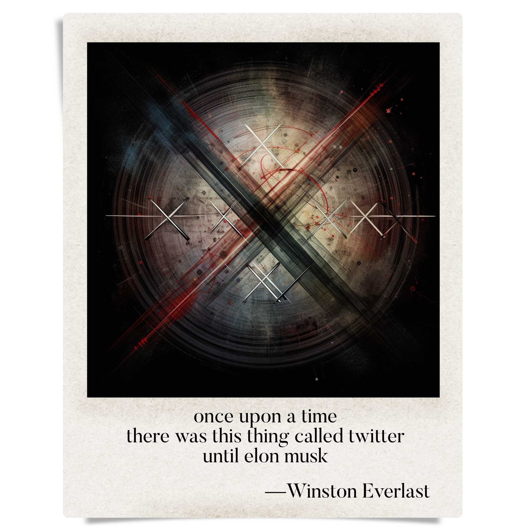 once upon a time / there was this thing called twitter / until elon musk — haiga by Winston Everlast