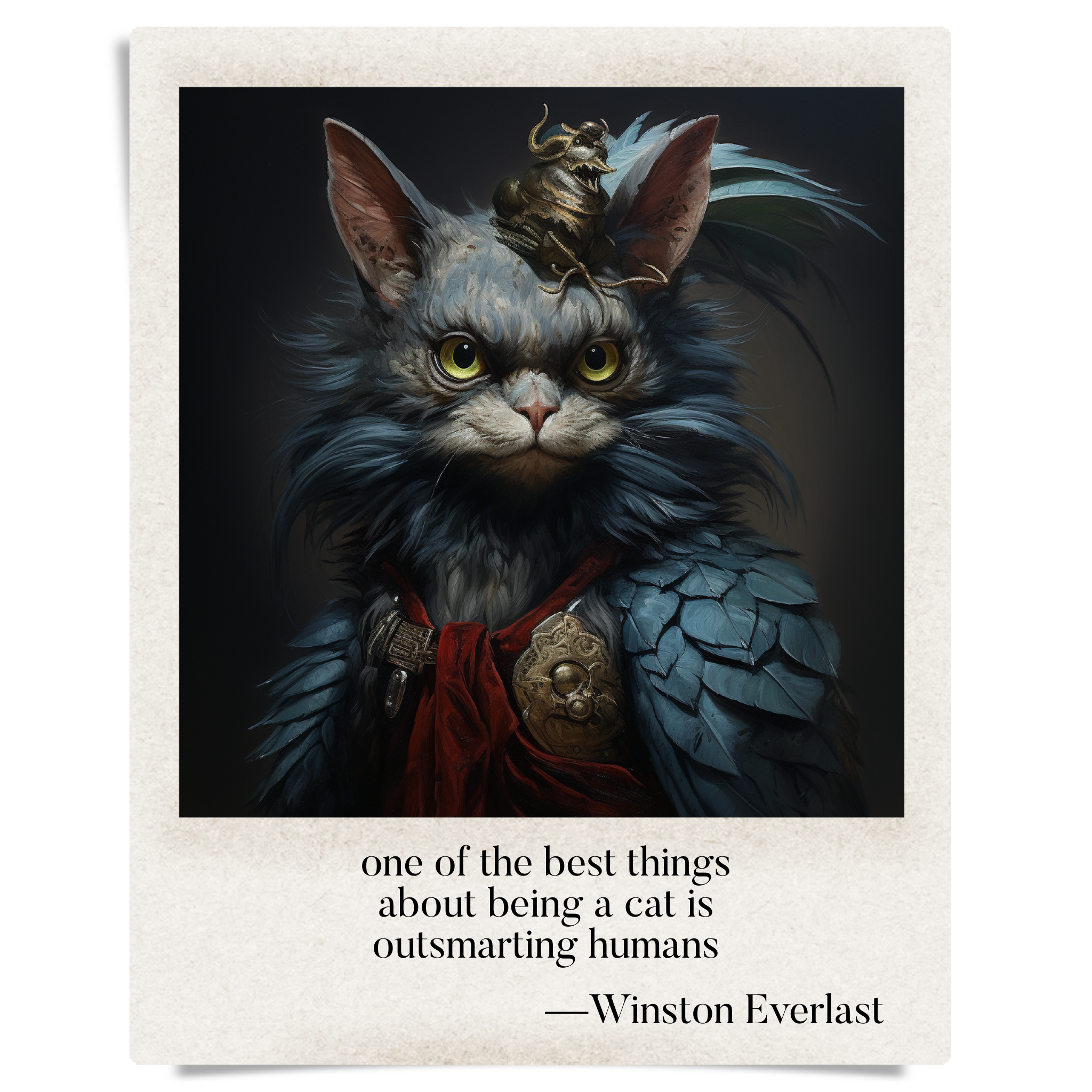 one of the best things / about being a cat is / outsmarting humans — haiga by Winston Everlast
