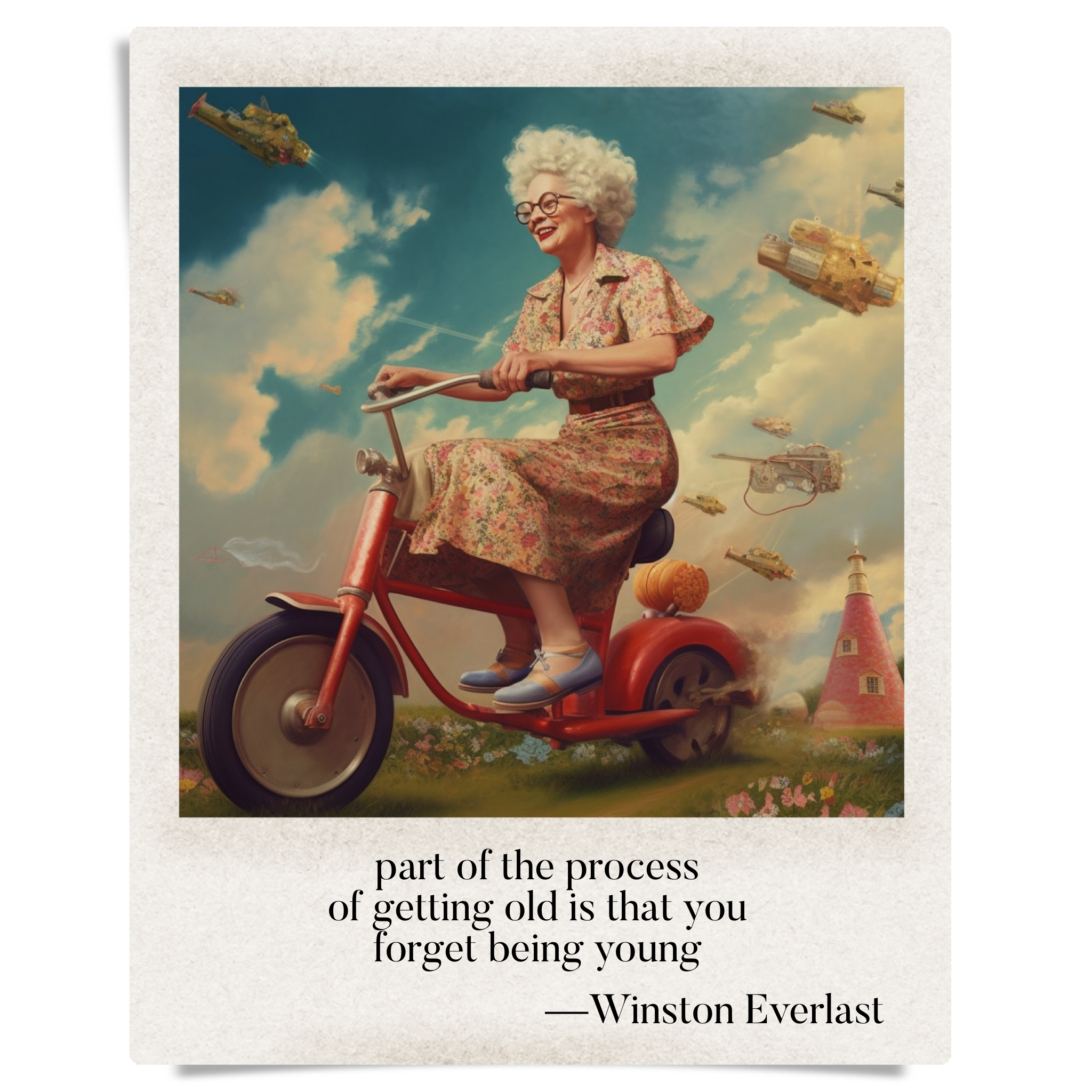 part of the process / of getting old is that you / forget being young — haiga by Winston Everlast