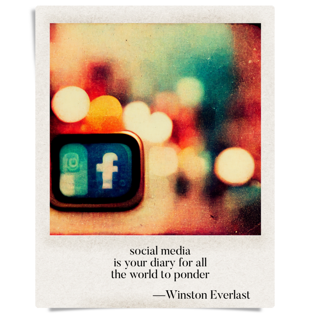 social media / is your diary for all / the world to ponder — haiga by Winston Everlast