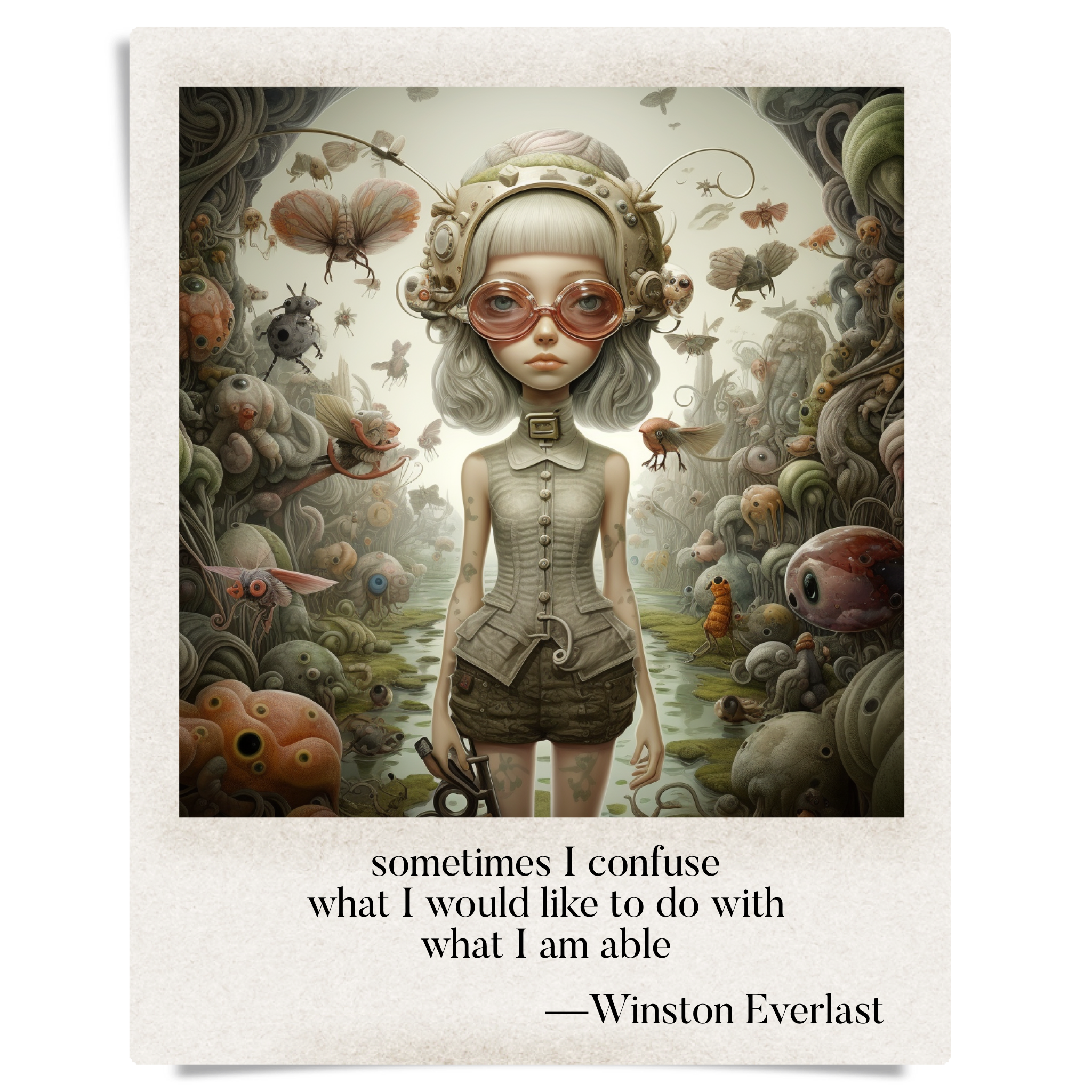 sometimes I confuse / what I would like to do with / what I am able — haiga by Winston Everlast