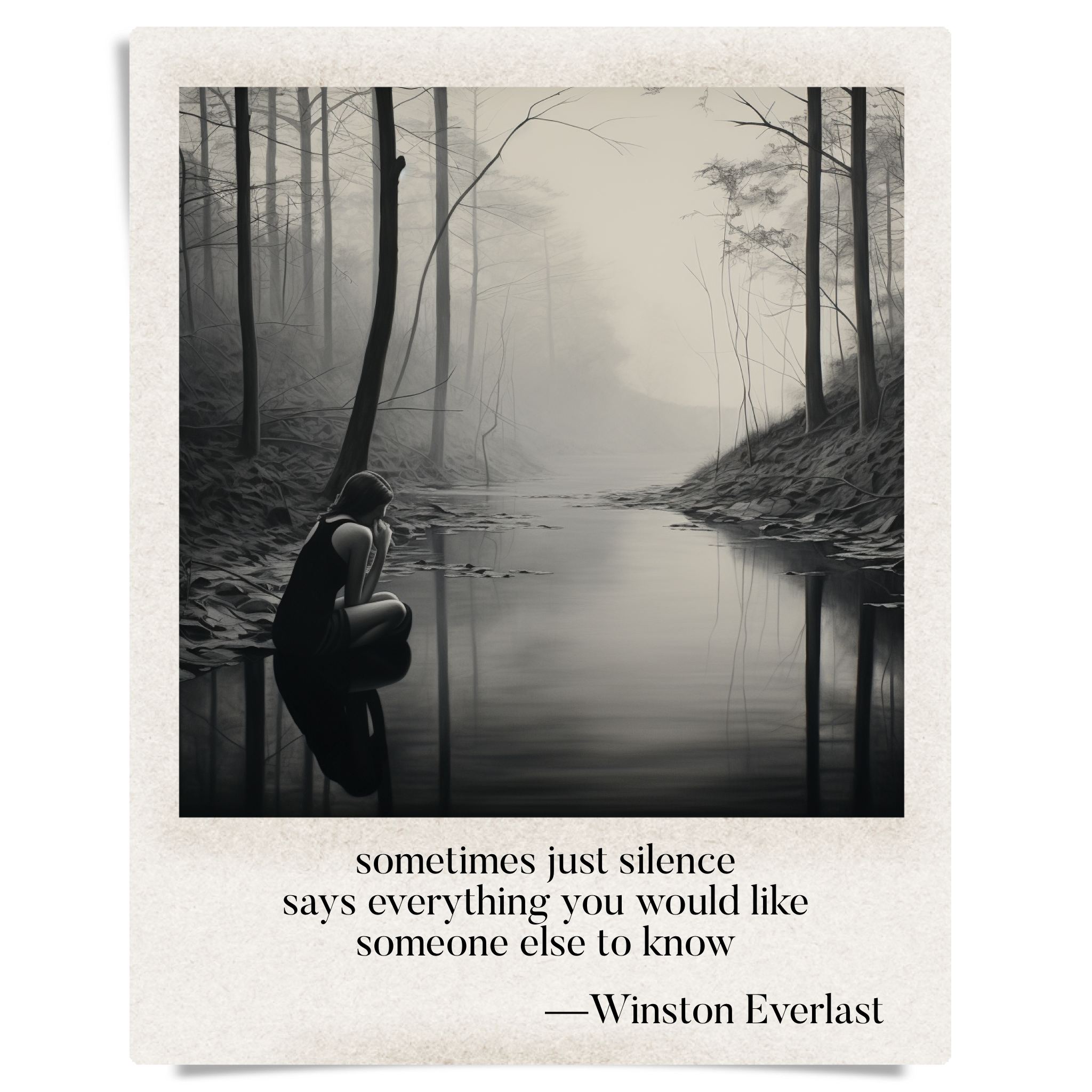 sometimes just silence / says everything you would like / someone else to know — haiga by Winston Everlast