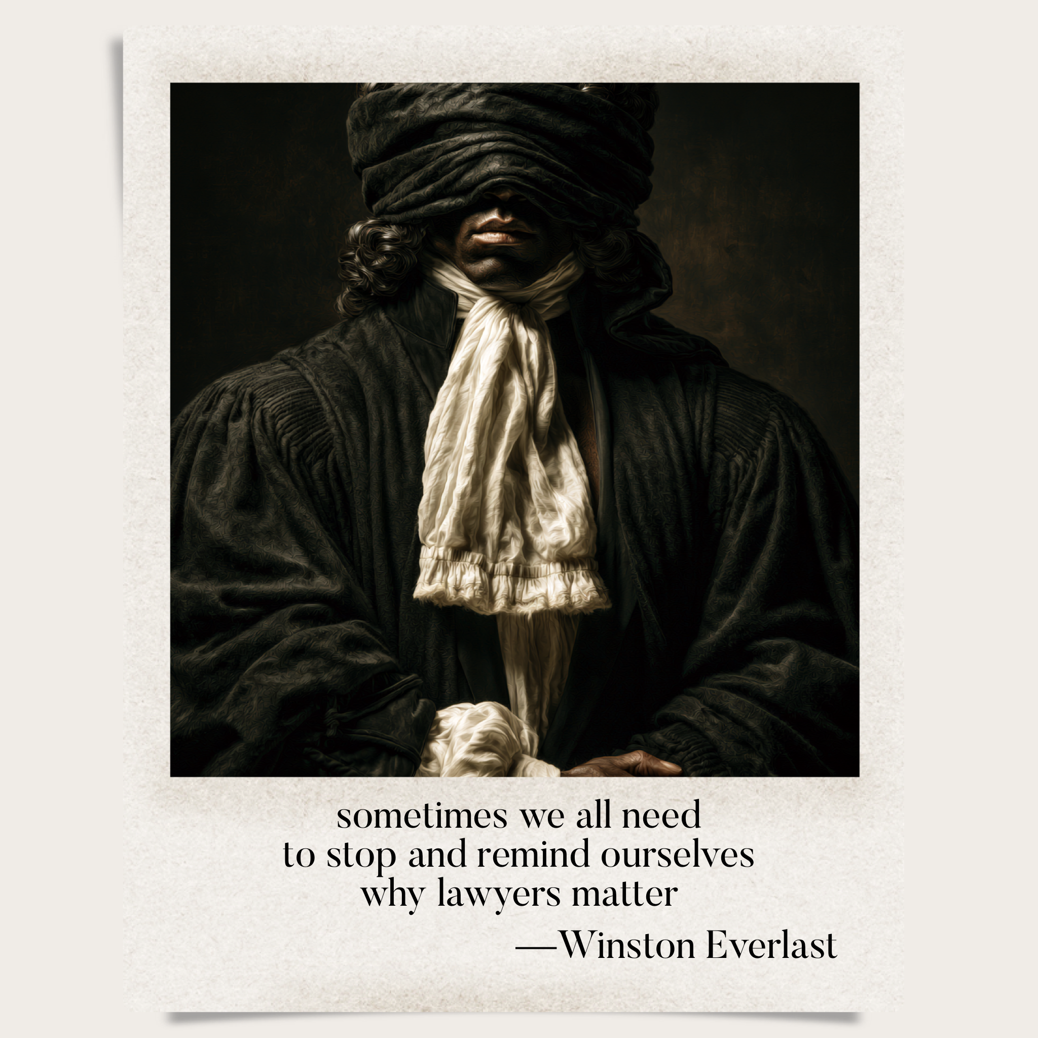 sometimes we all need / to stop and remind ourselves / why lawyers matter — haiga by Winston Everlast