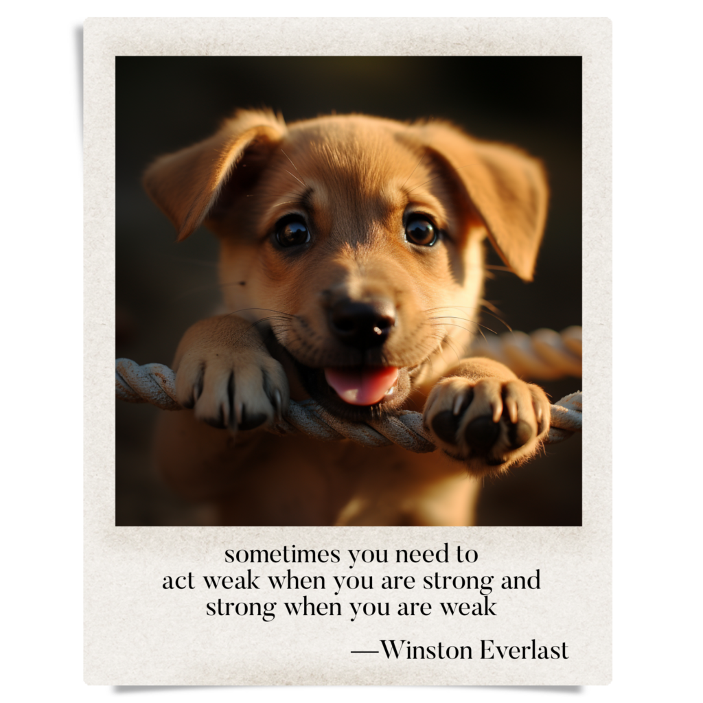 sometimes you need to / act weak when you are strong and / strong when you are weak — haiga by Winston Everlast