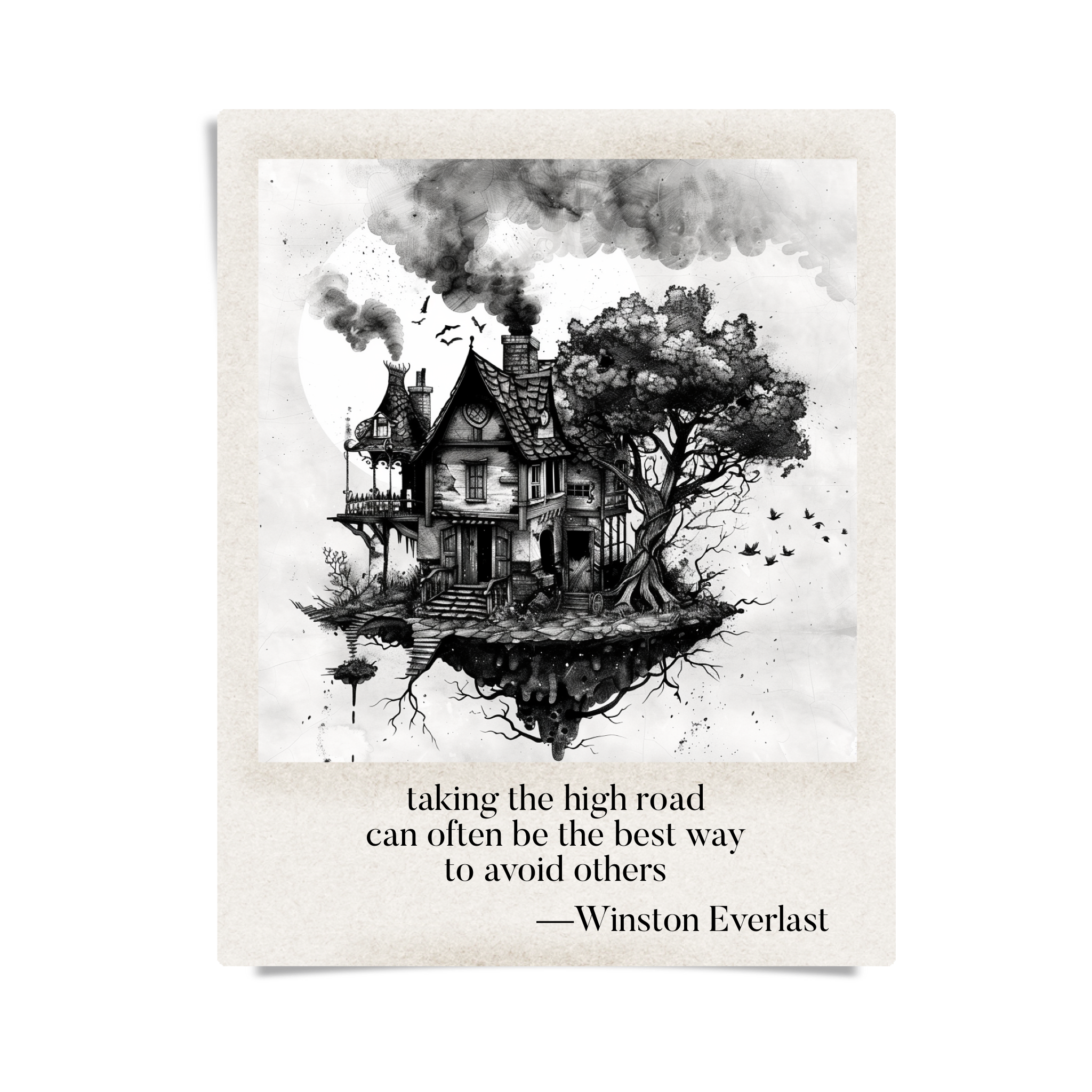taking the high road / can often be the best way / to avoid others — haiga by Winston Everlast