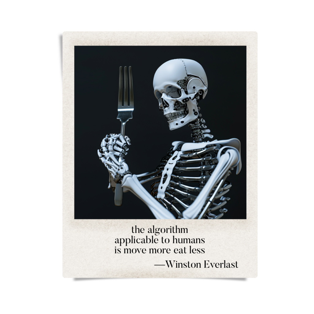 the algorithm / applicable to humans / is move more eat less — haiga by Winston Everlast