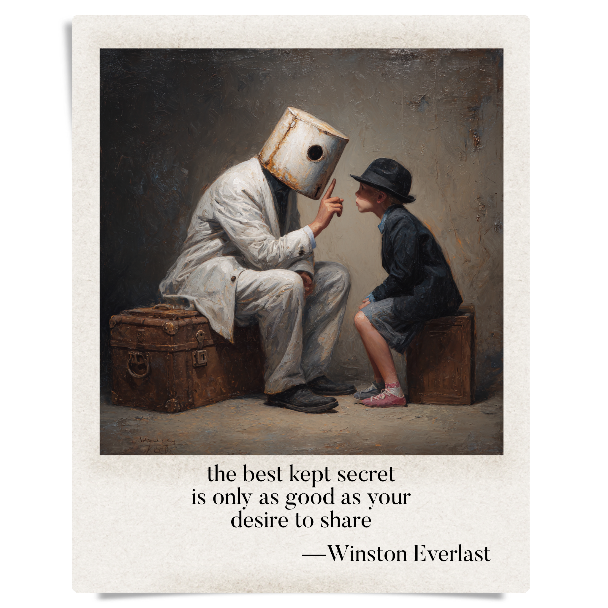the best kept secret / is only as good as your / desire to share — haiga by Winston Everlast