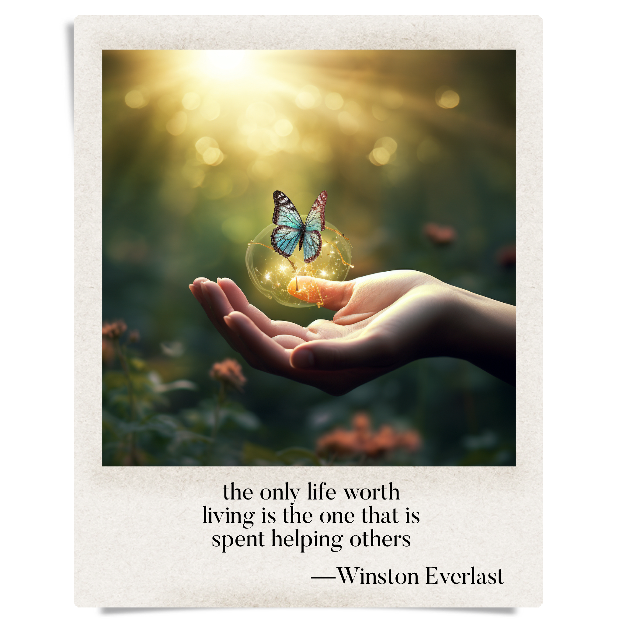 the only life worth / living is the one that is / spent helping others — haiga by Winston Everlast