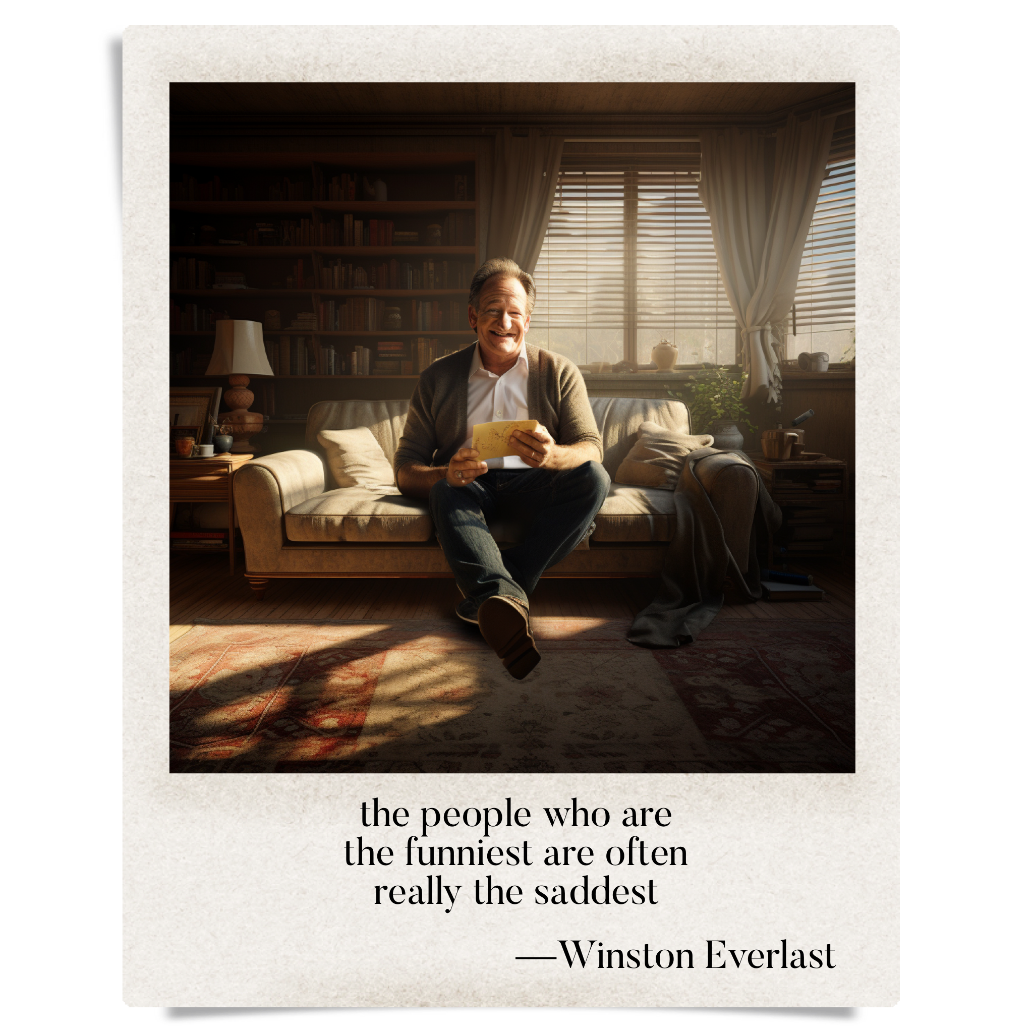 the people who are / the funniest are often / really the saddest — haiga by Winston Everlast