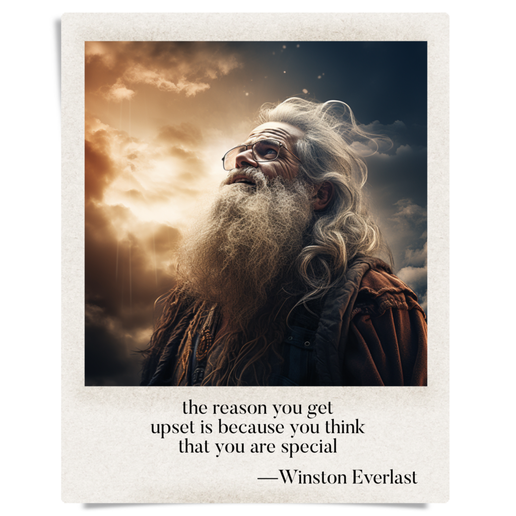 the reason you get / upset is because you think / that you are special — haiga by Winston Everlast