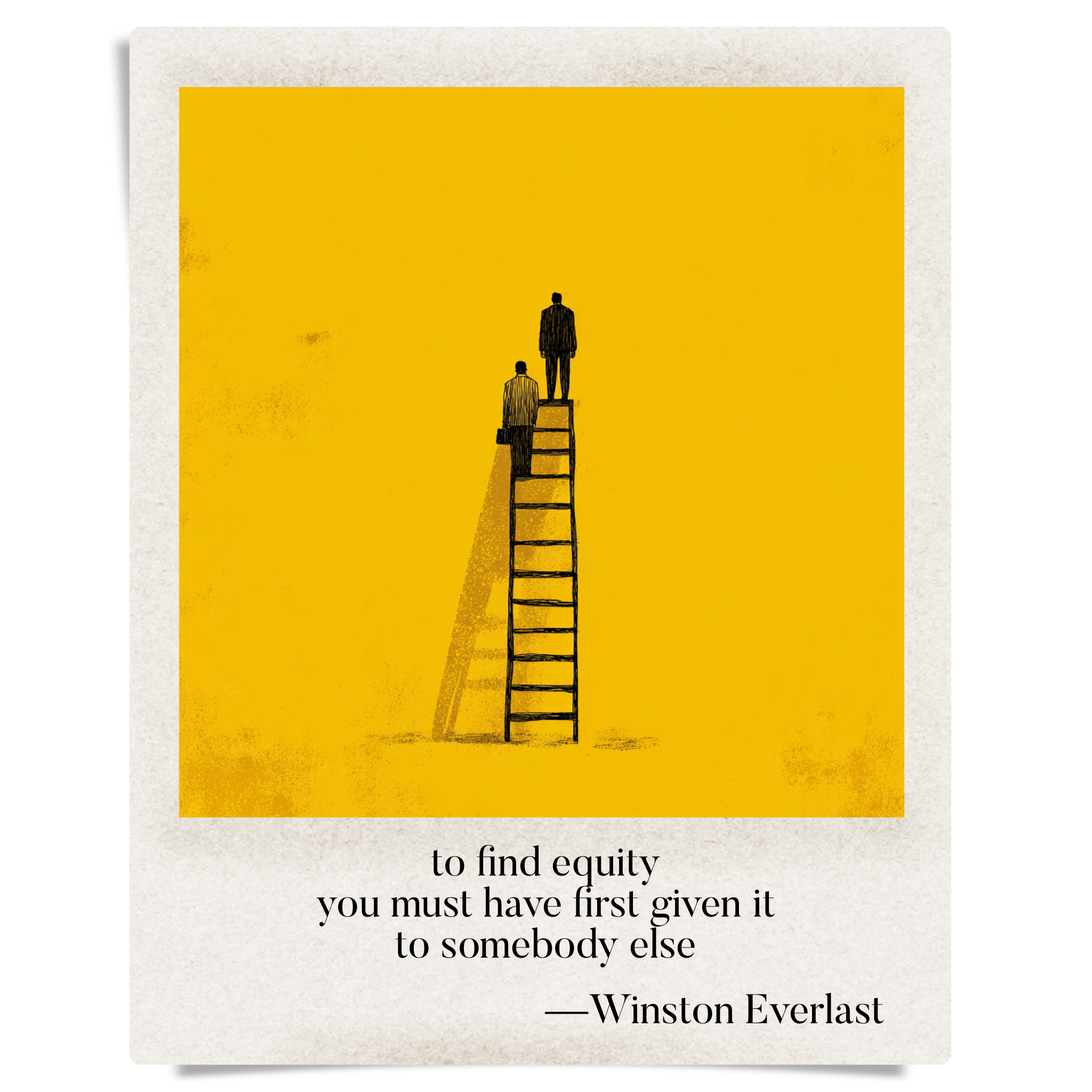 to find equity / you must have first given it / to somebody else — haiga by Winston Everlast