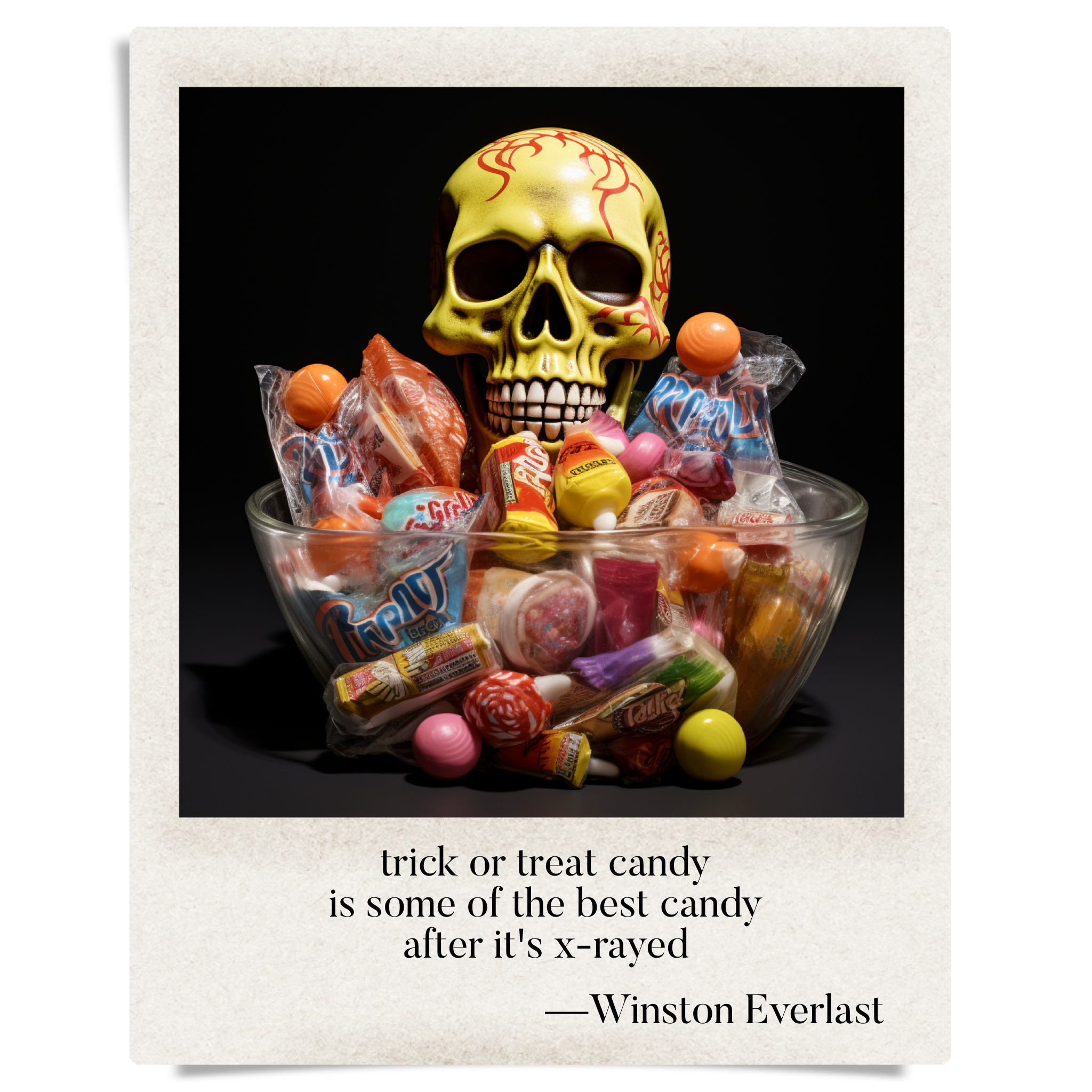 trick or treat candy / is some of the best candy / after it's x-rayed — haiga by Winston Everlast